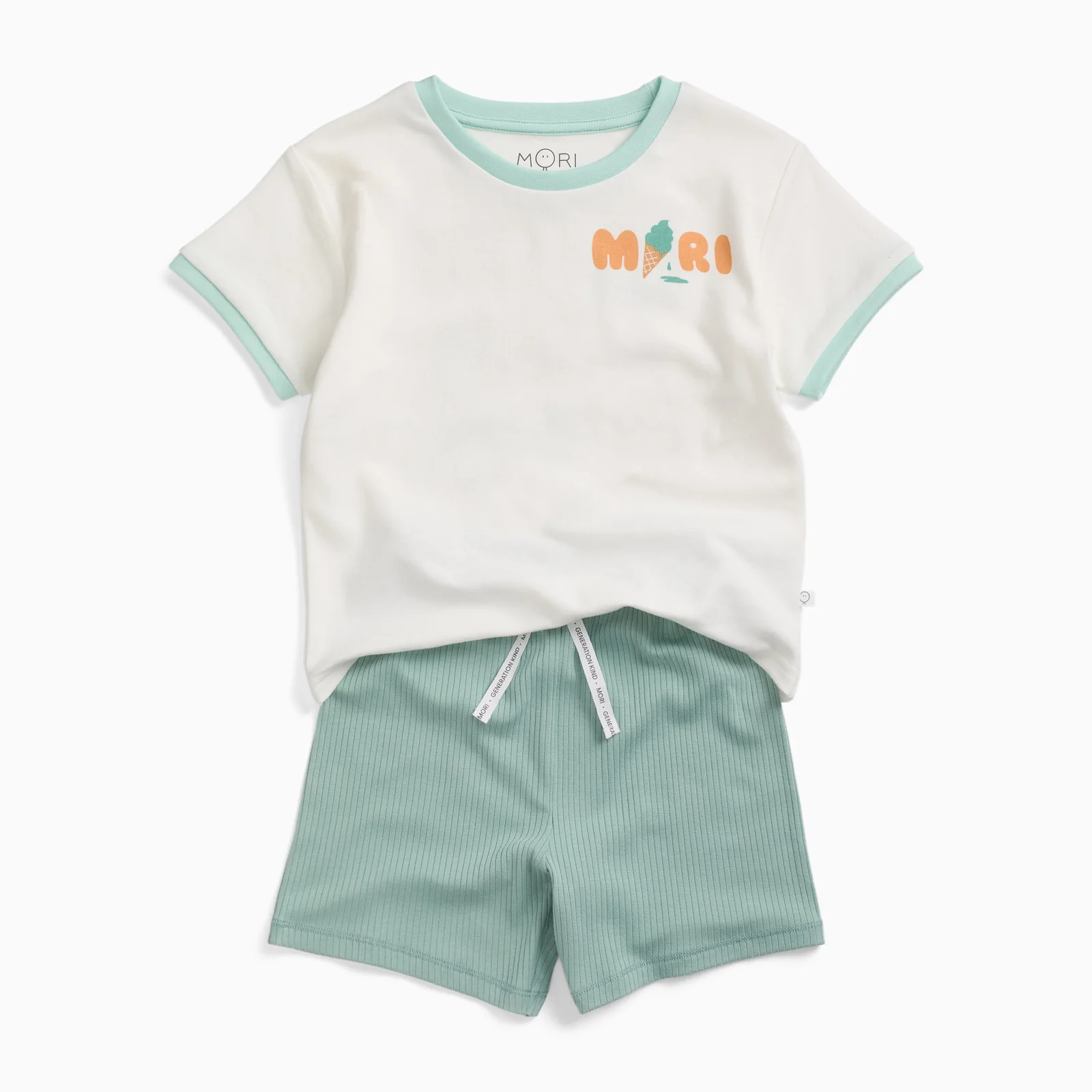 MORI Beach Day Oversized T-Shirt & Ribbed Shorts Outfit - Image 2