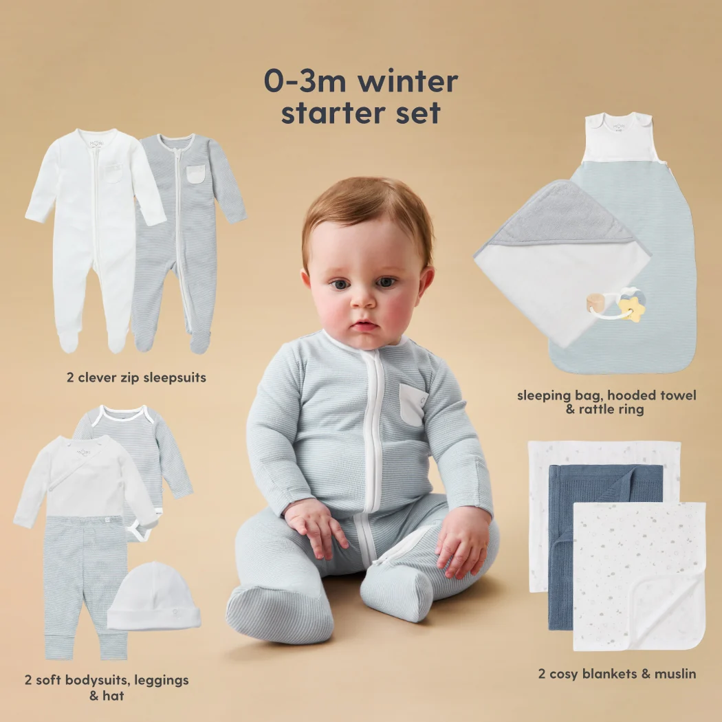 MORI Newborn Baby Starter 12-Piece Essentials Set - Image 8