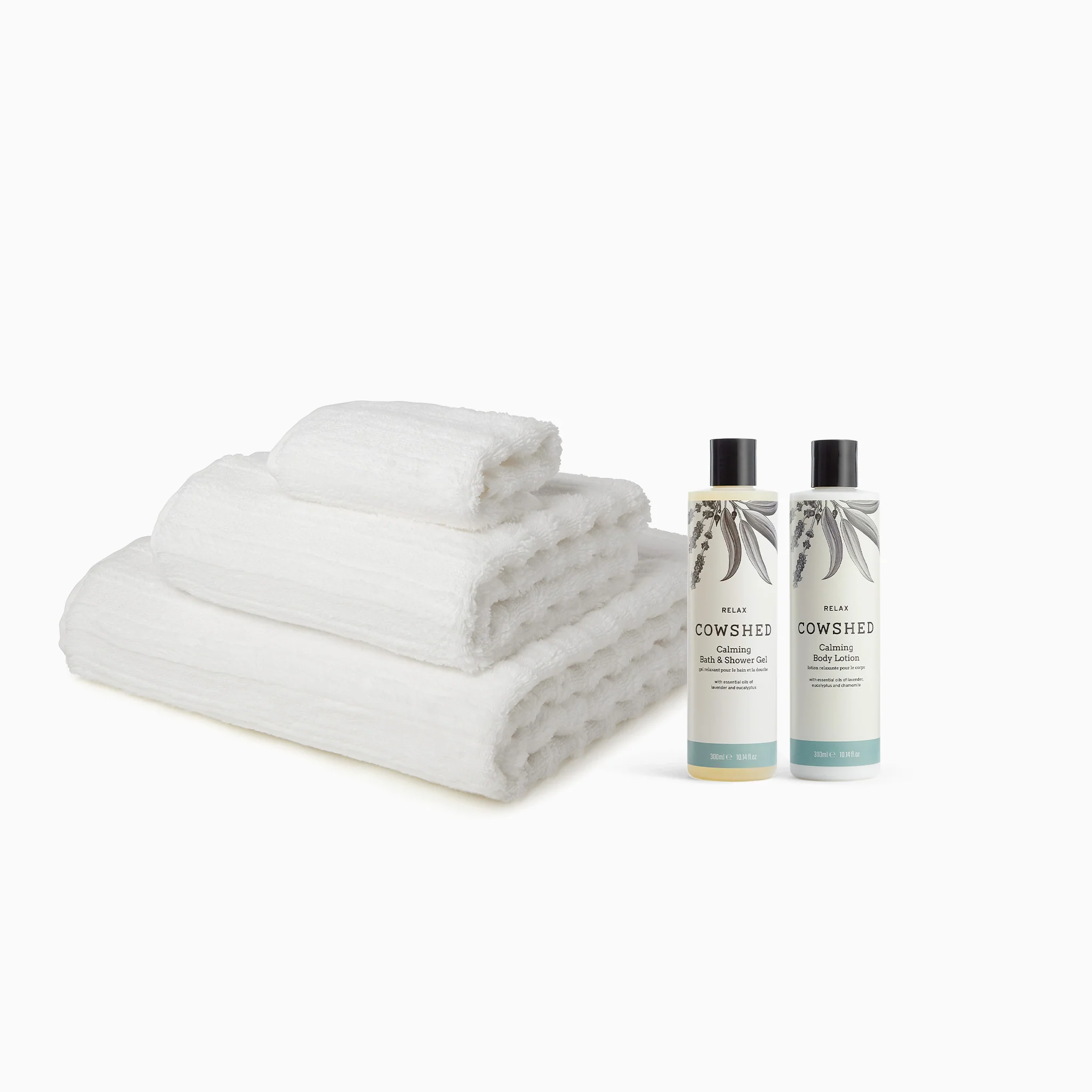 MORI Towels and Cowshed Relax Bath & Body Set