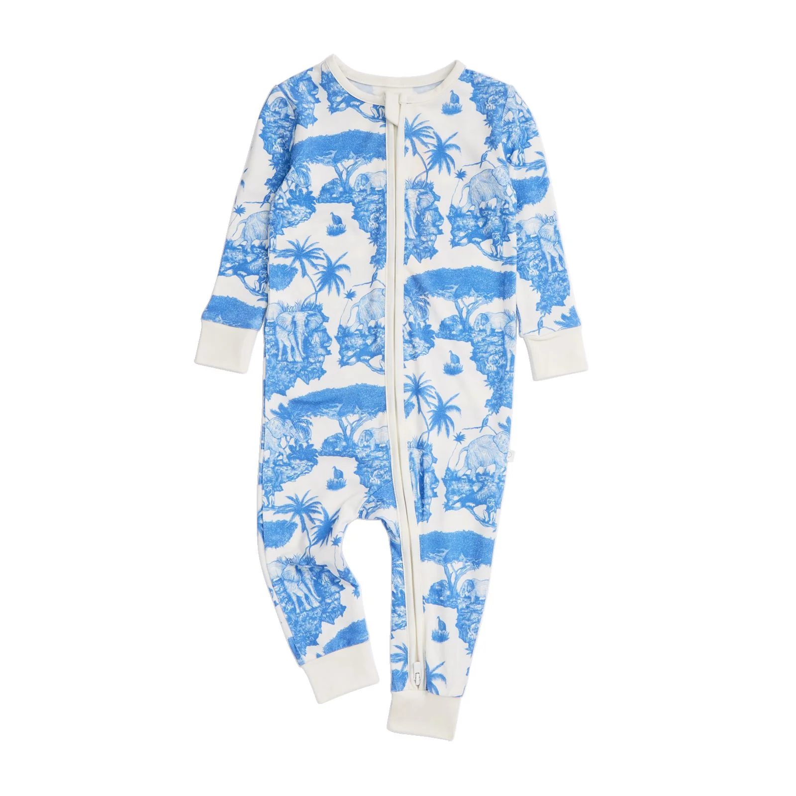 MORI x Desmond & Dempsey Blue Clever Zip Sleepsuit - Image 4