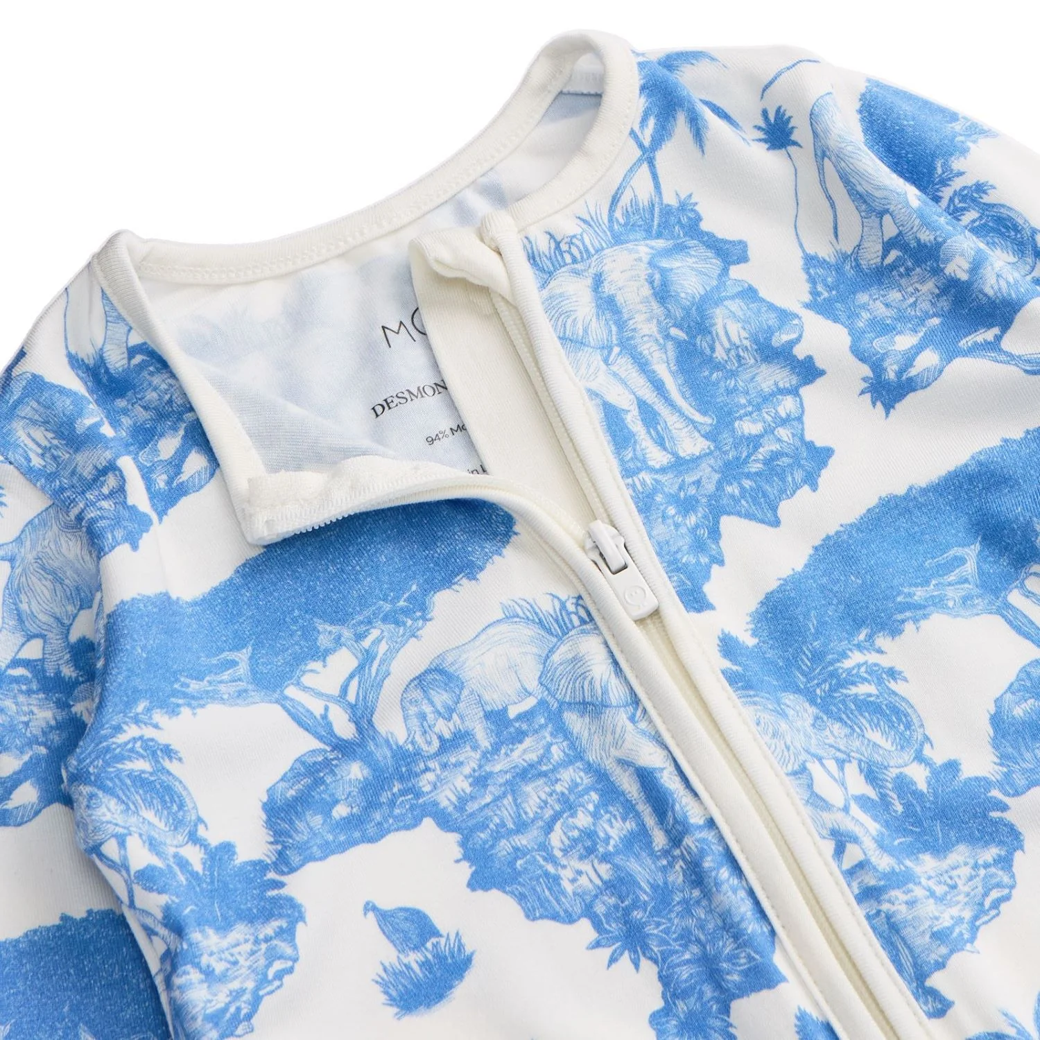 MORI x Desmond & Dempsey Blue Clever Zip Sleepsuit - Image 5