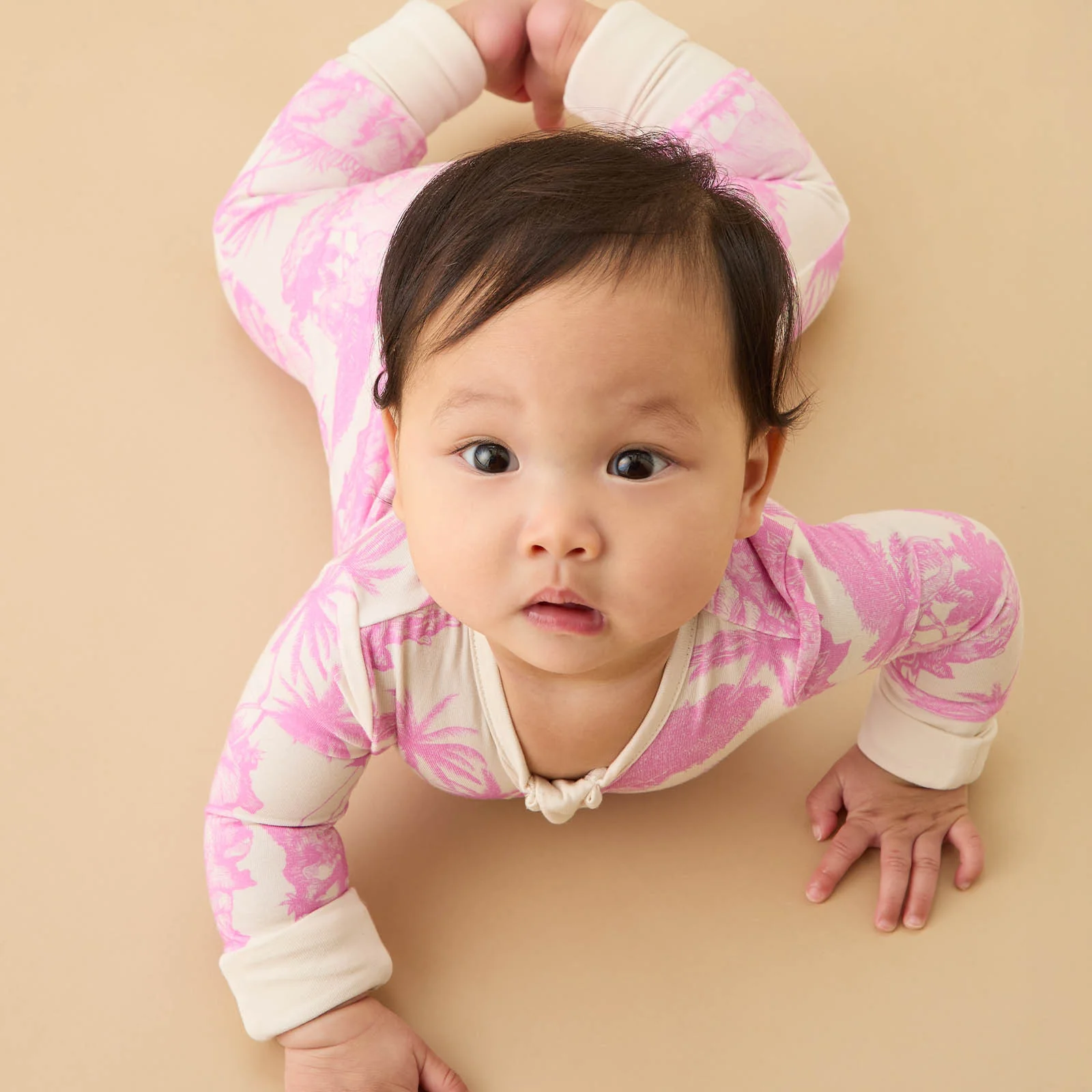 MORI x Desmond & Dempsey Pink Clever Zip Sleepsuit