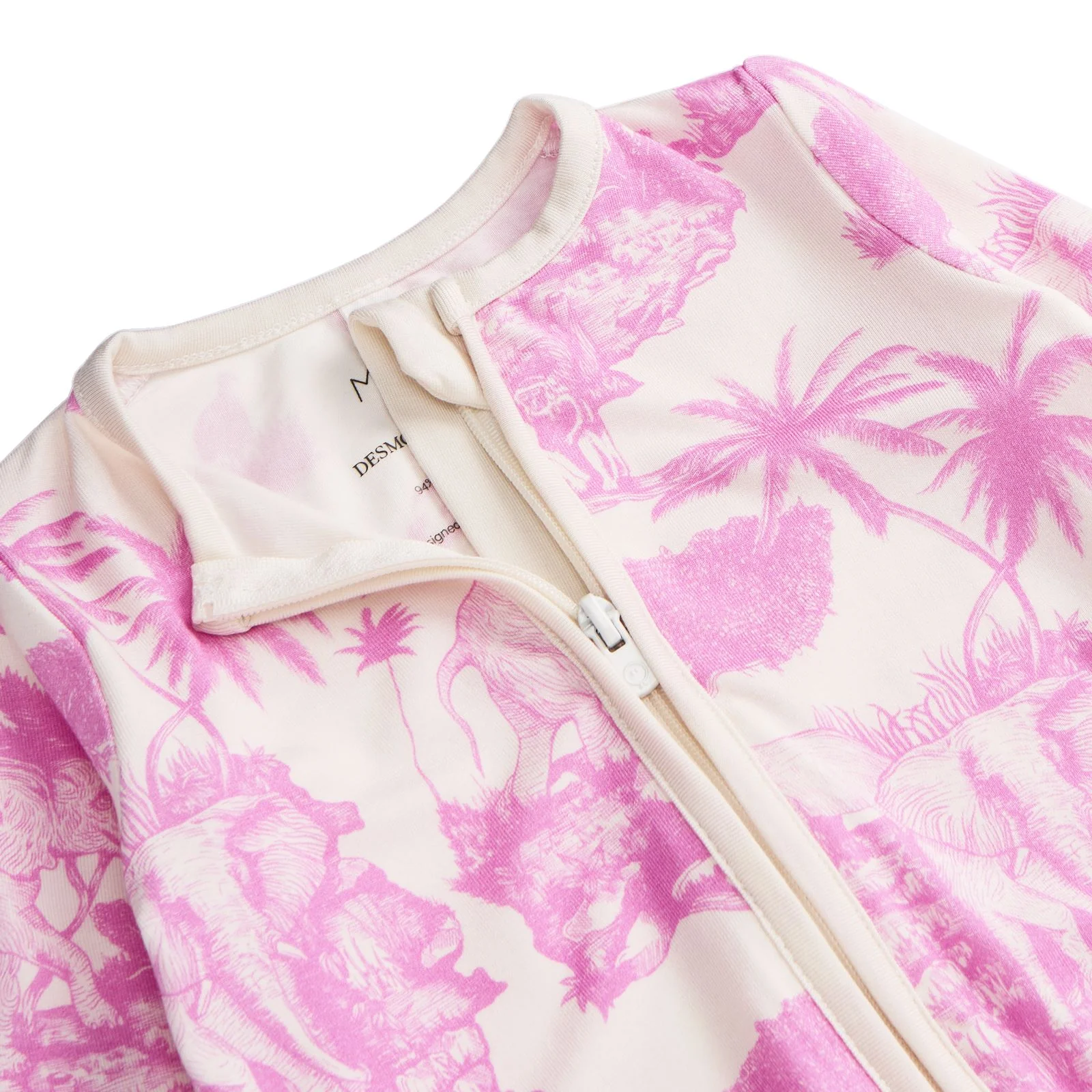 MORI x Desmond & Dempsey Pink Clever Zip Sleepsuit - Image 3
