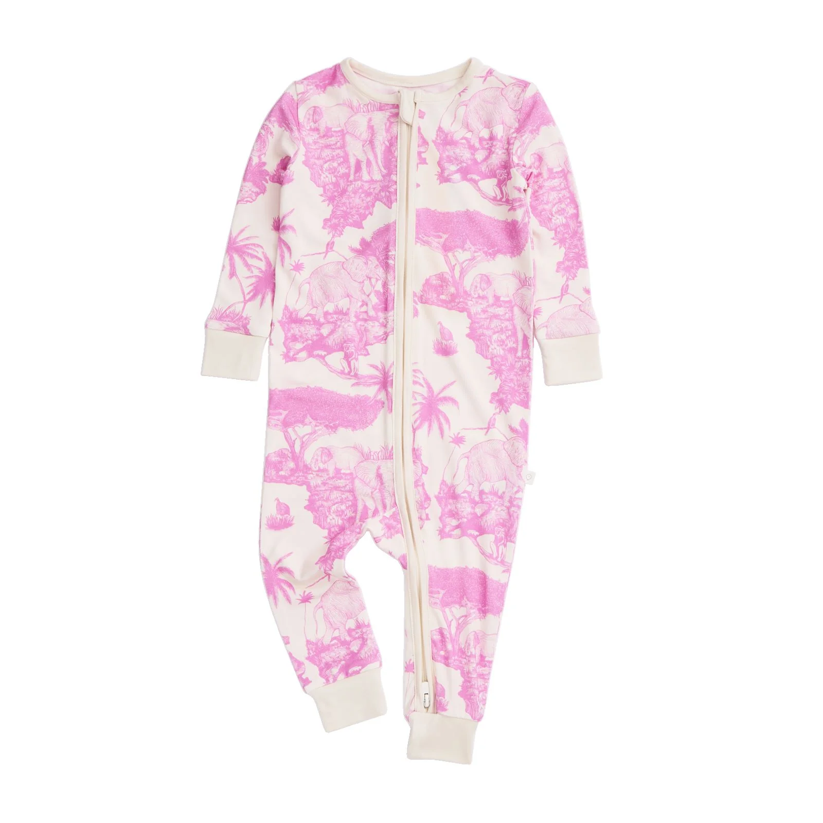 MORI x Desmond & Dempsey Pink Clever Zip Sleepsuit - Image 5