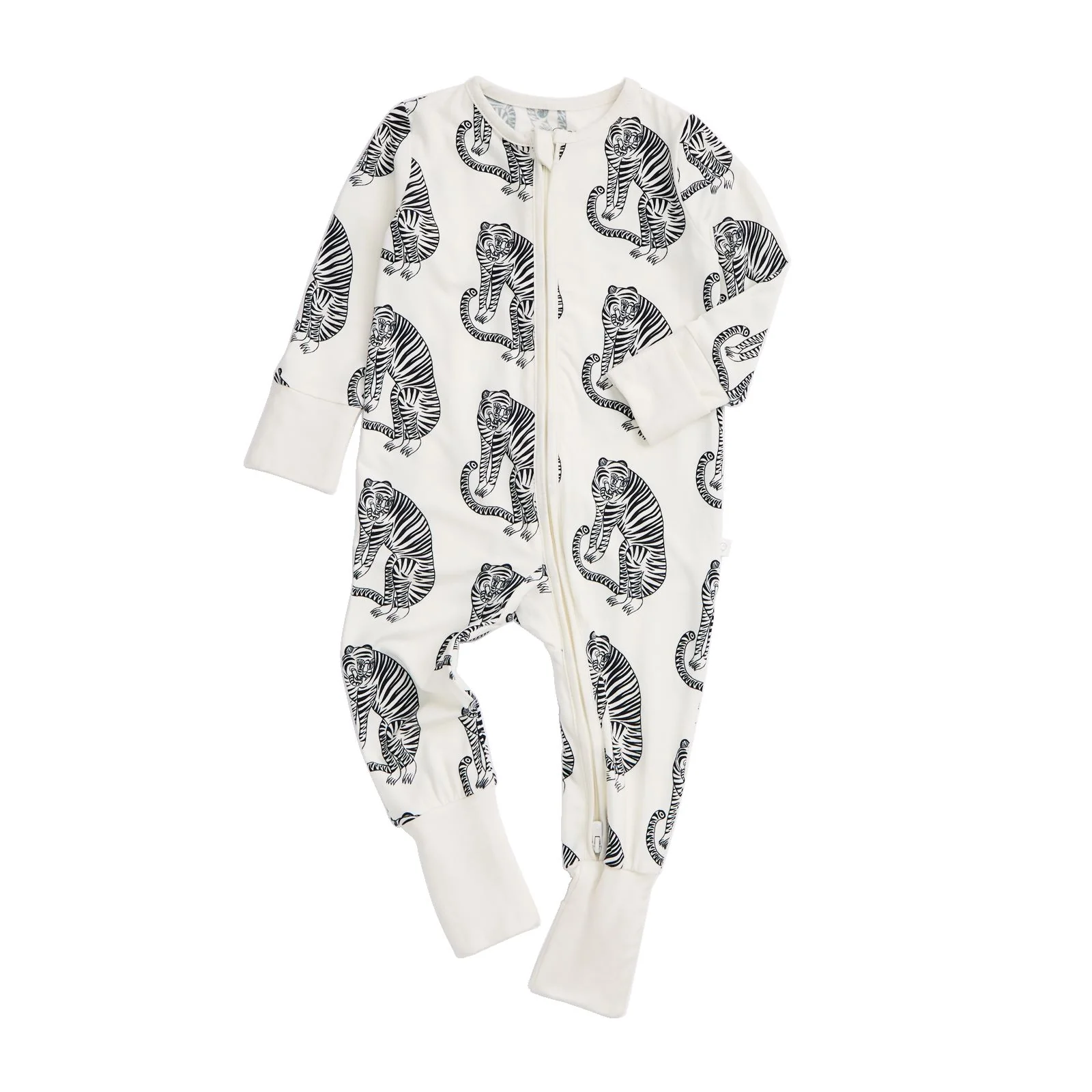 MORI x Desmond & Dempsey Tiger Clever Zip Sleepsuit - Image 2
