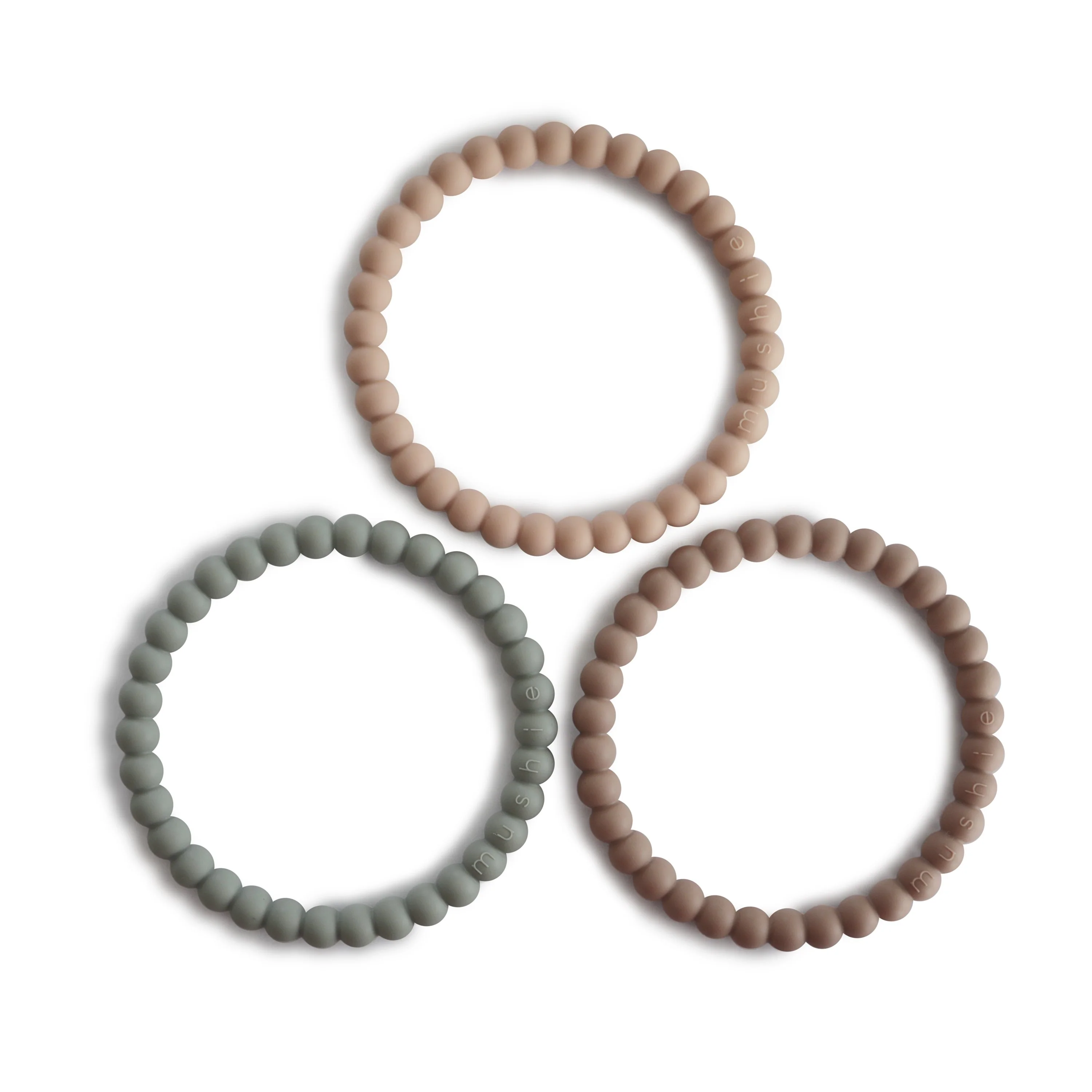 Mushie Pearl Silicone Teething Bracelet 3 Pack - Image 2