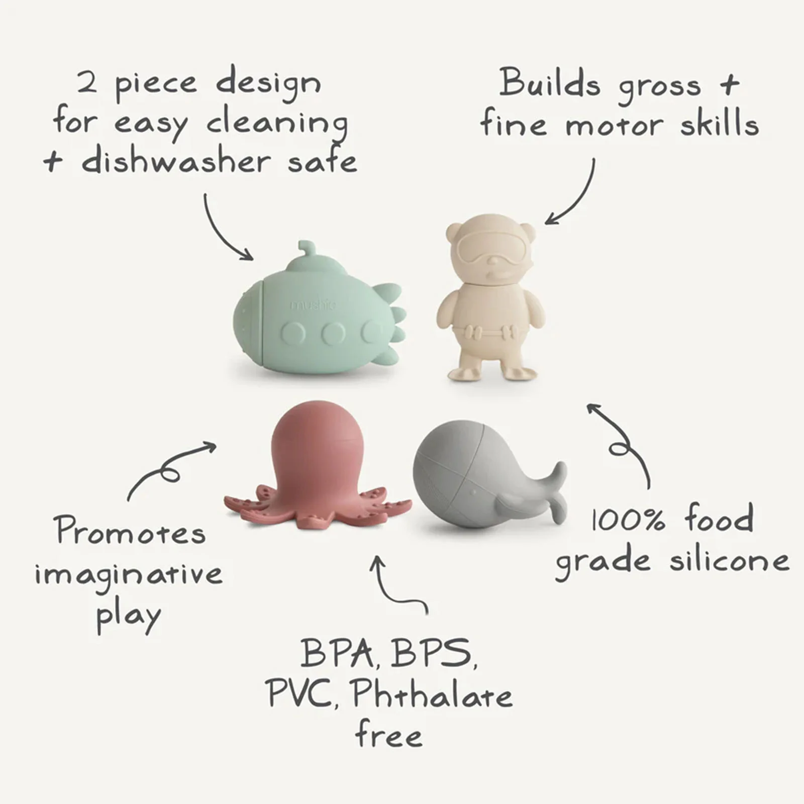 Mushie Sea Life Bath Play Set - Image 3
