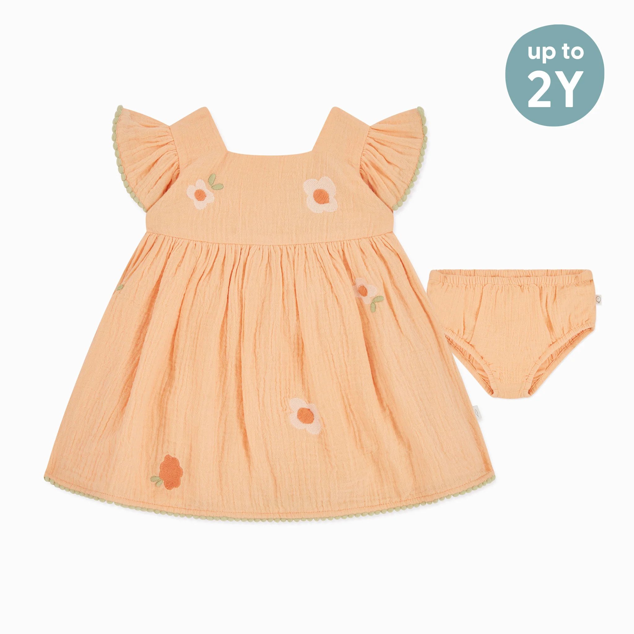 Muslin Frilled Dress and Knicker Set