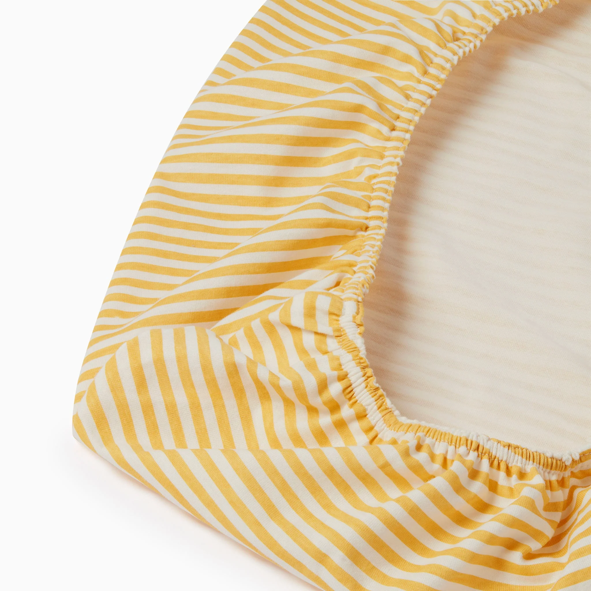 Mustard Stripe Moses Basket Fitted Sheet - Image 3