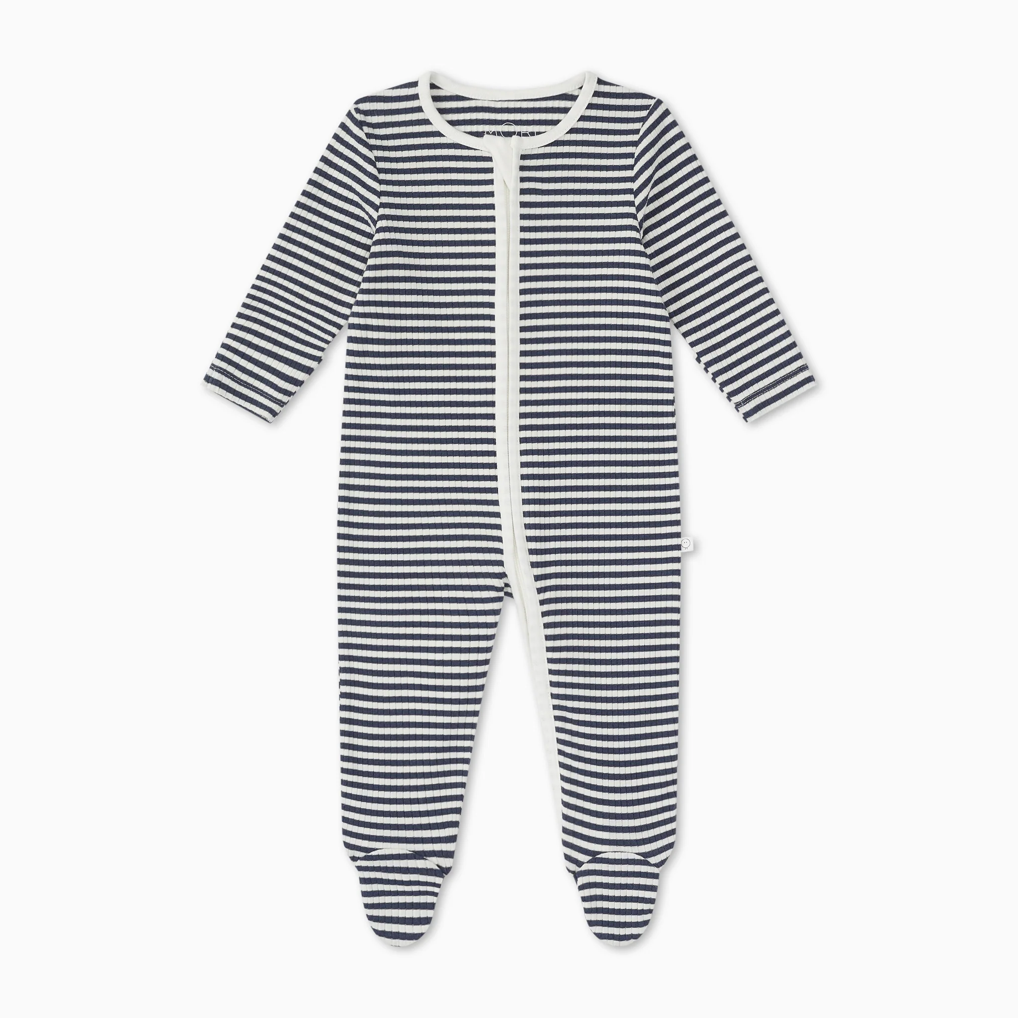 Navy Stripe Ribbed Clever Zip Sleepsuit