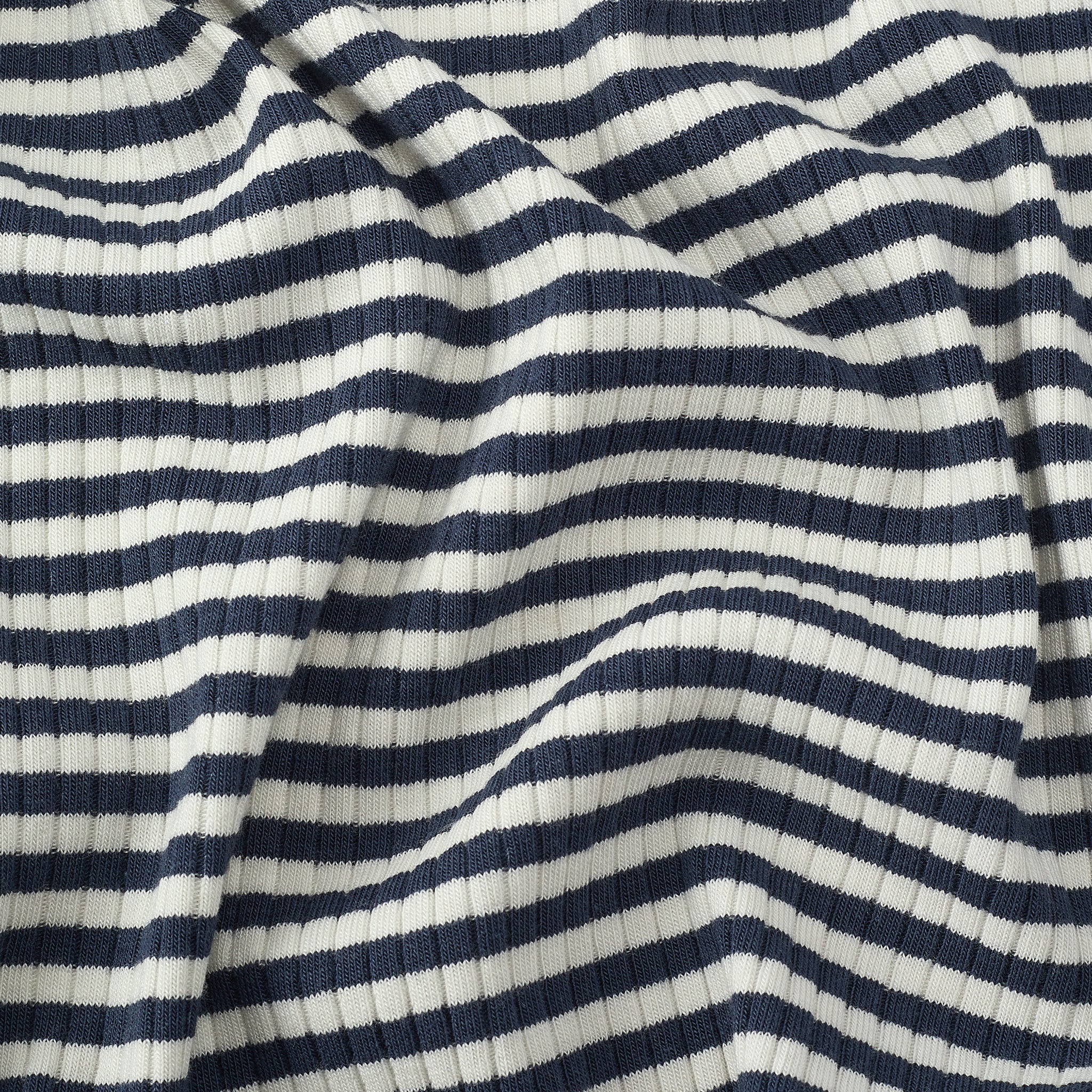 Navy Stripe Ribbed Clever Zip Sleepsuit - Image 4