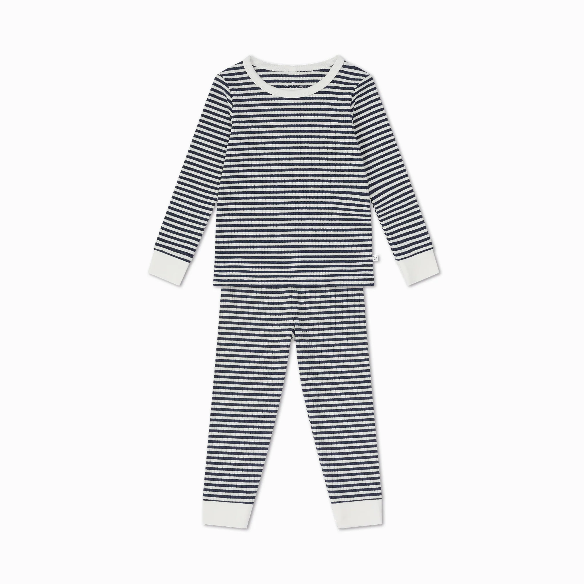 Navy Stripe Ribbed Pyjamas - Image 5