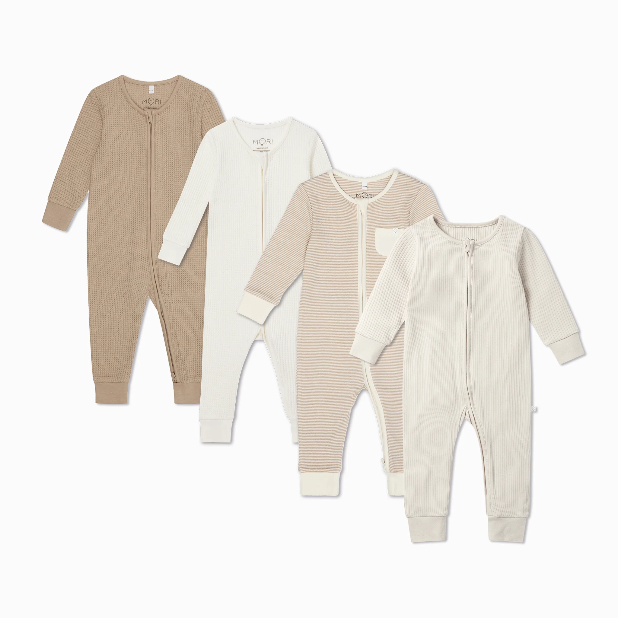 Neutral Clever Zip Sleepsuit 4 Pack - Image 2