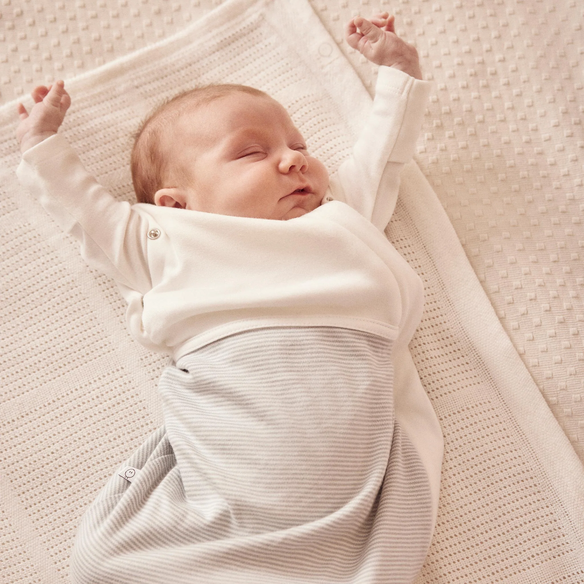 Newborn Swaddle Bag - Blue Stripe - Image 5