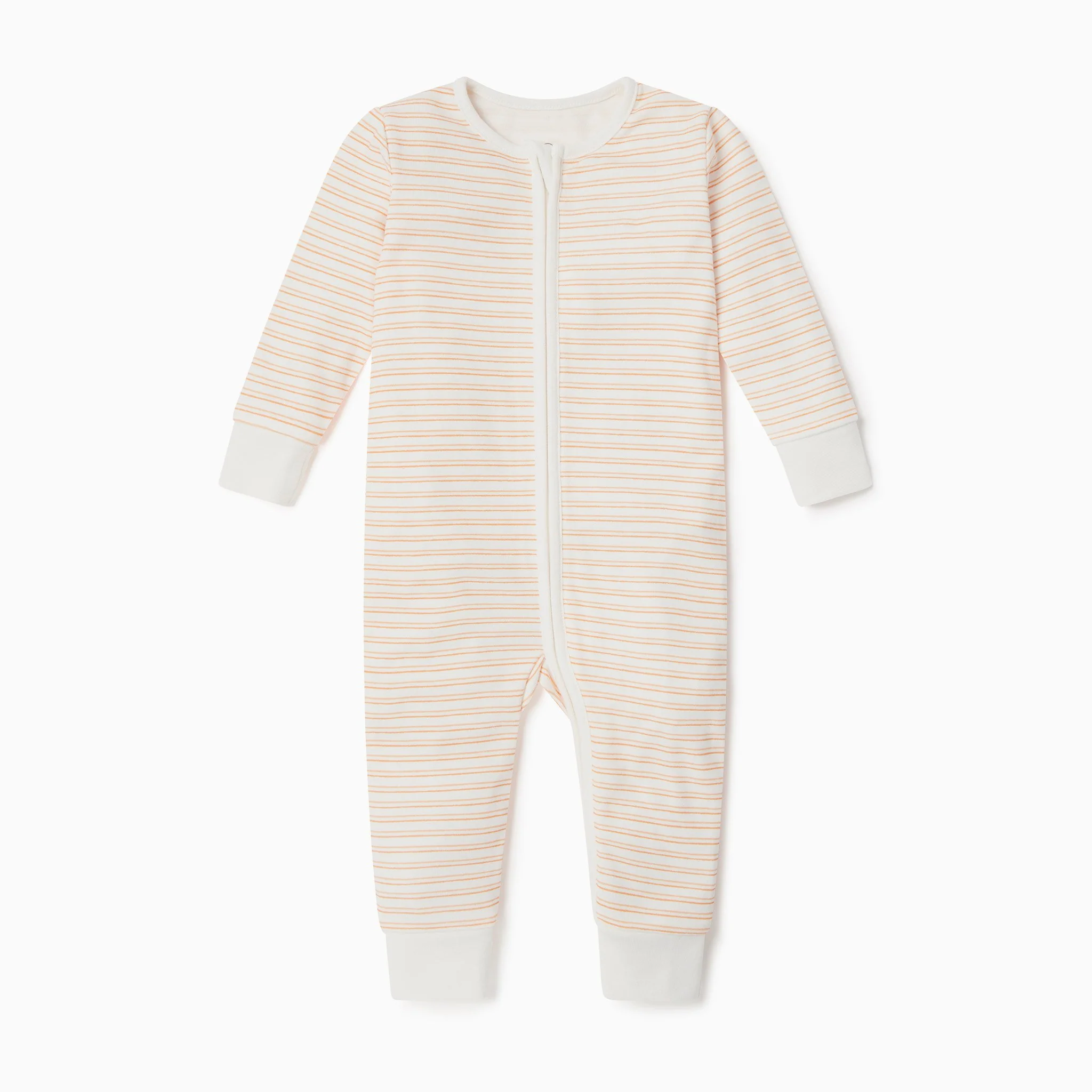Orange Stripe Clever Zip Sleepsuit - Image 3