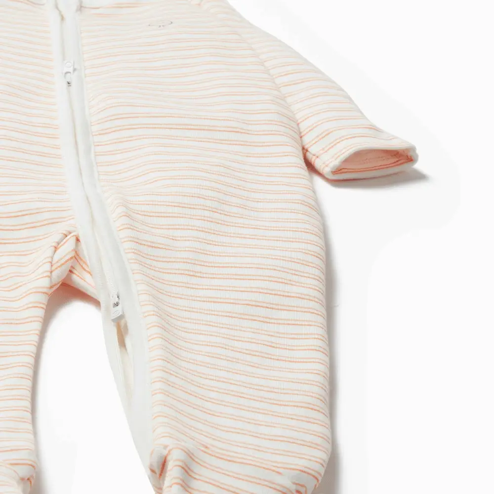 Orange Stripe Clever Zip Sleepsuit - Image 4