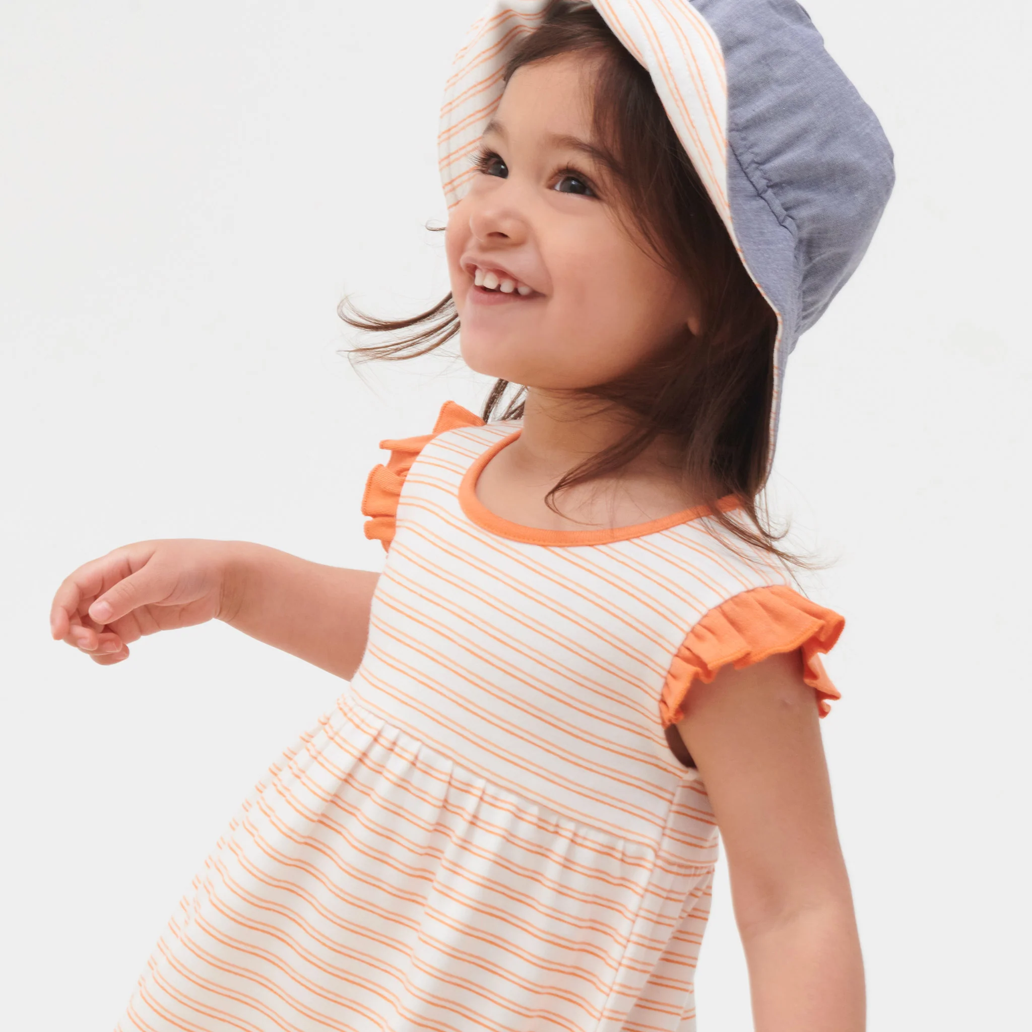 Orange Stripe Reversible Sun Hat - Image 5