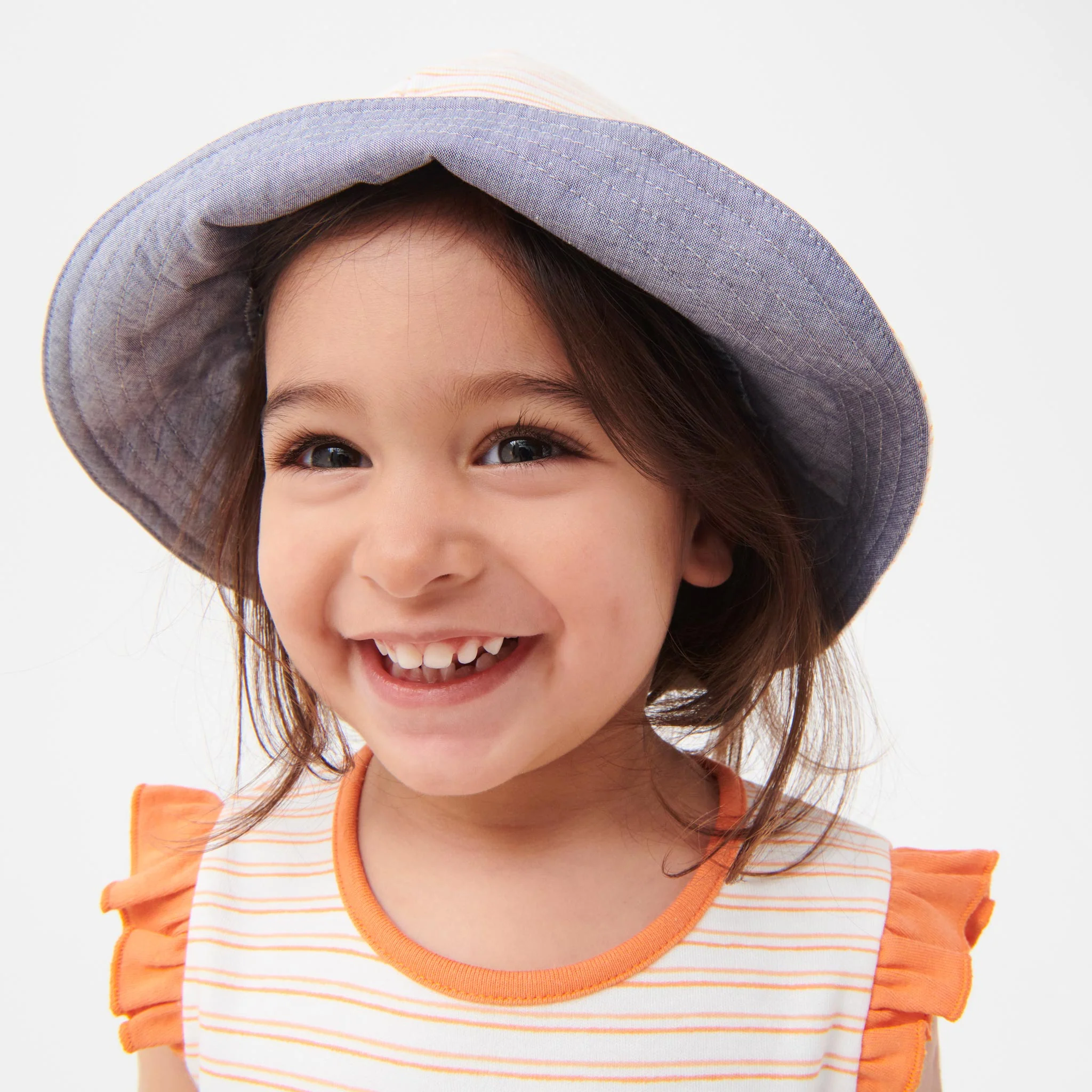Orange Stripe Reversible Sun Hat - Image 6