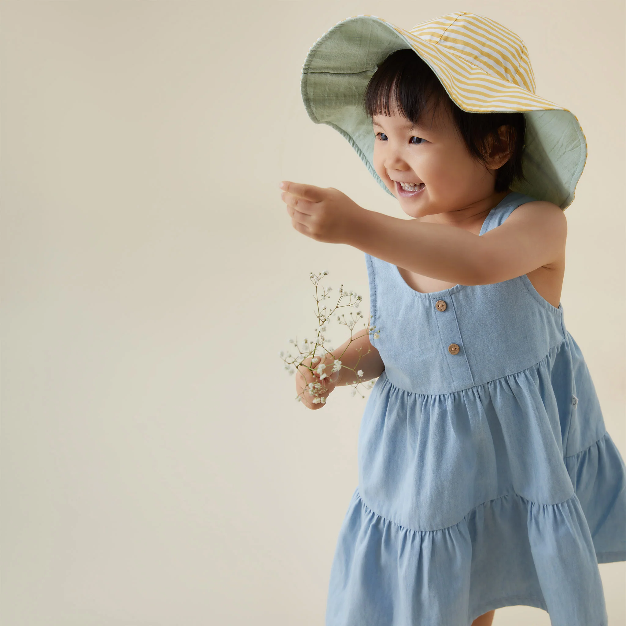 Organic Cotton Chambray Tiered Dress - Image 3