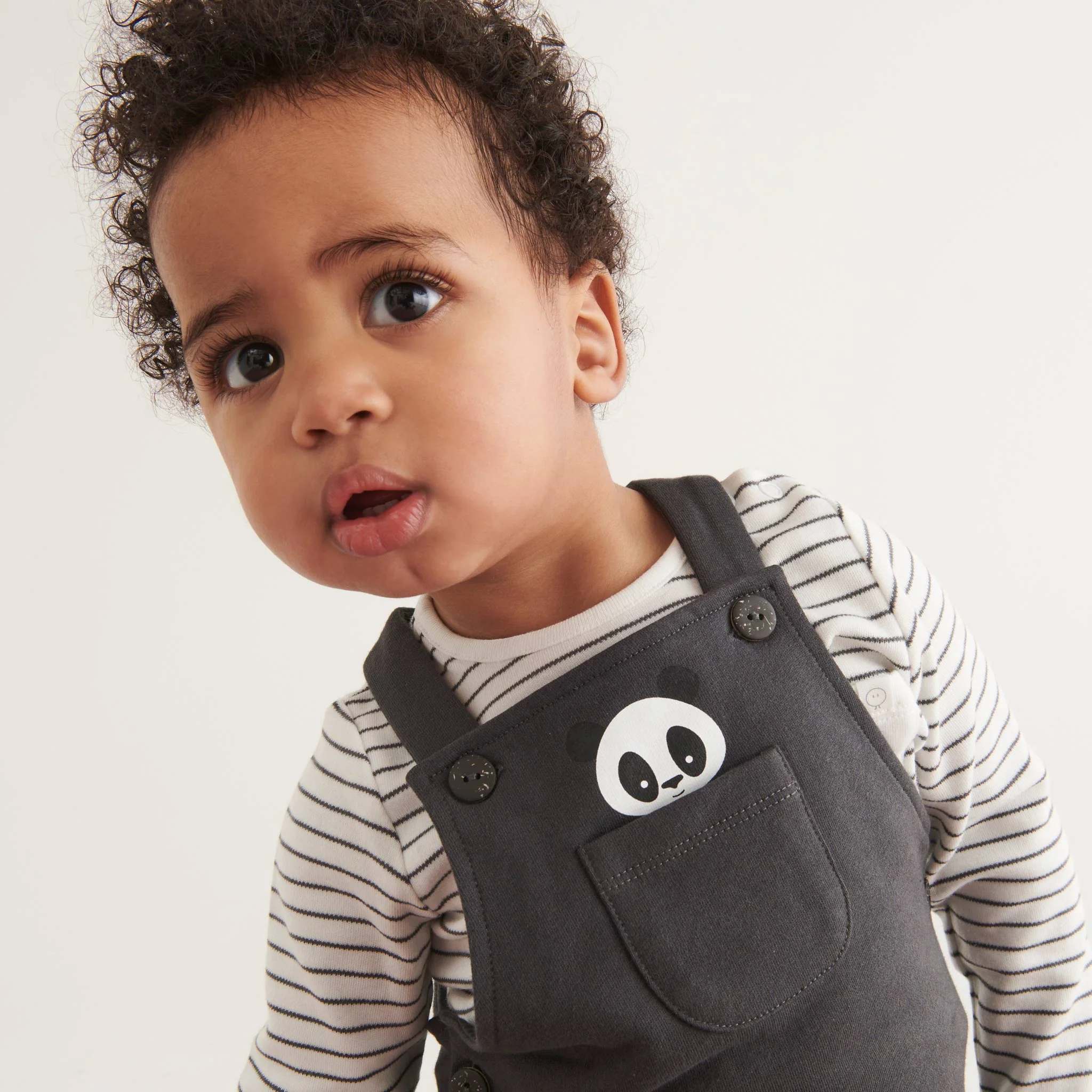 Panda Dungarees & Long Sleeve T-Shirt Outfit - Image 2