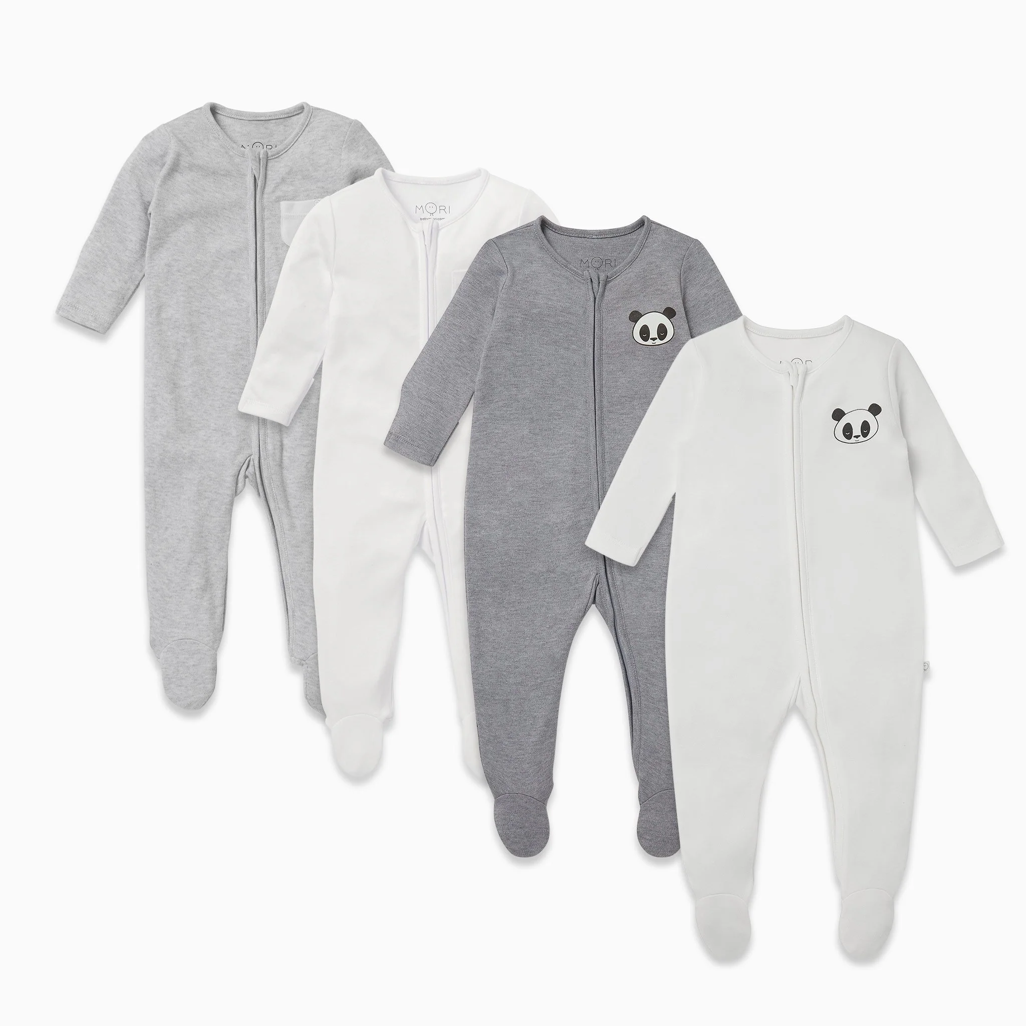 Panda Pal Zip-Up Sleepsuit 4 Pack