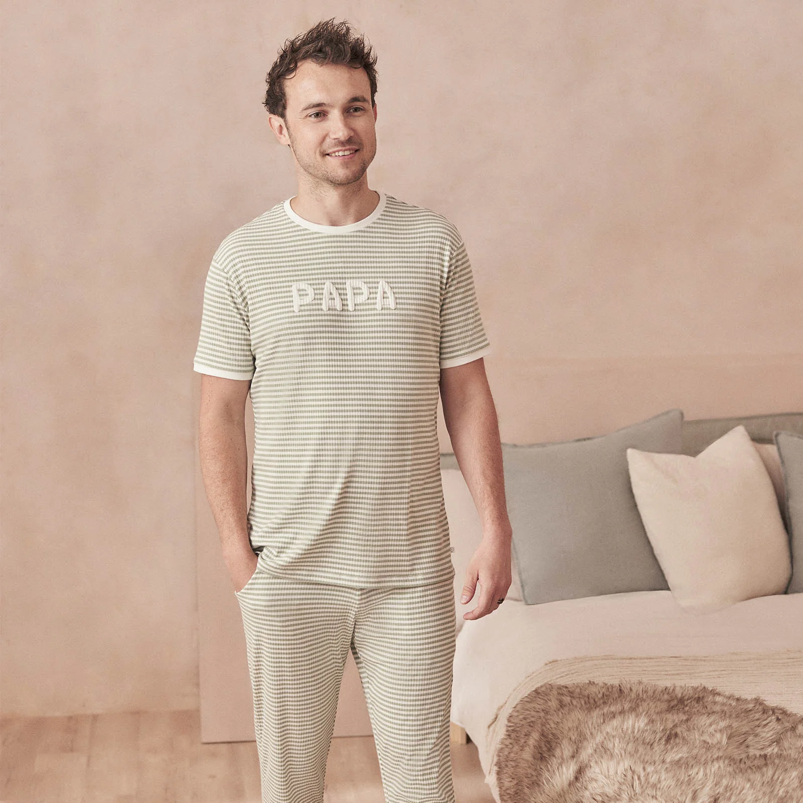 Men's Striped Ribbed T-Shirt - Image 3