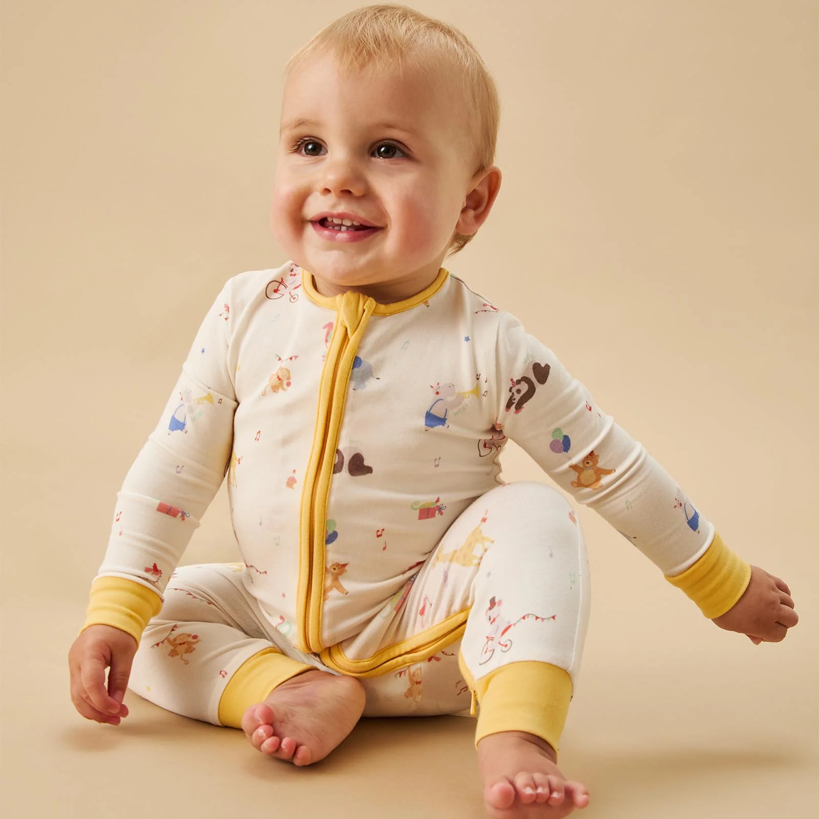 Party Animals Clever Zip Sleepsuit