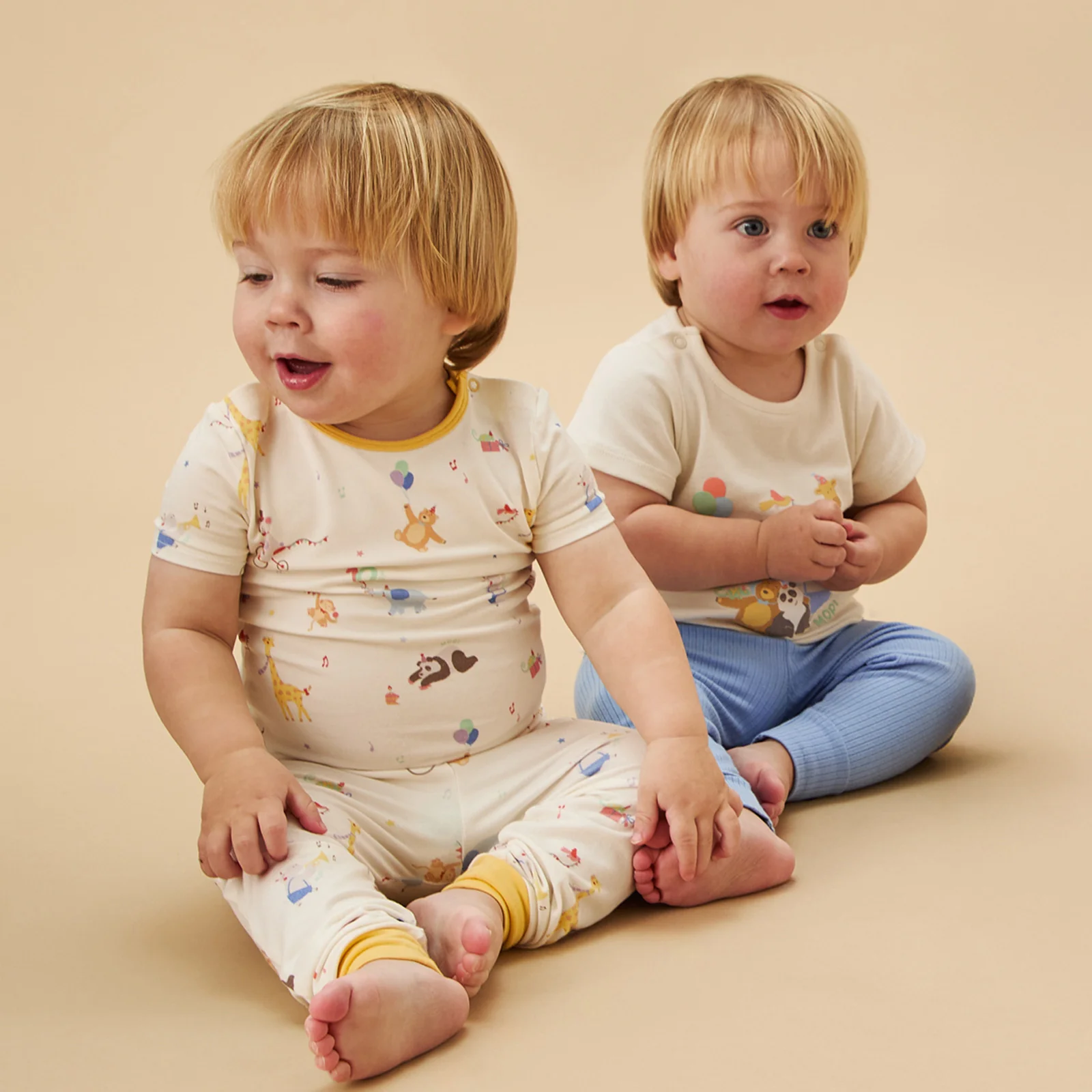 Party Animals Short Sleeve Pyjamas and T-shirt & Ribbed Leggings Outfit 2 Pack