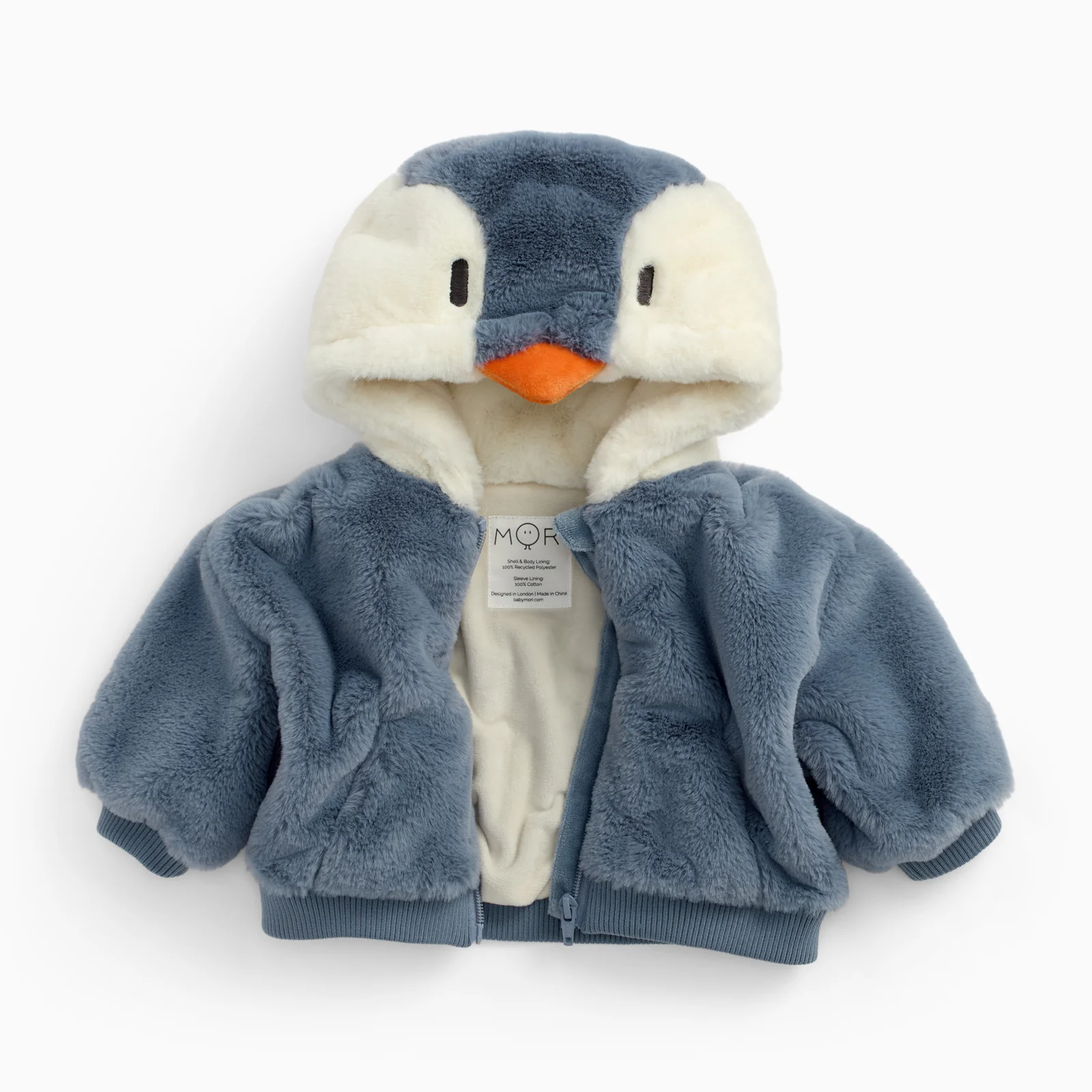Penguin Faux Fur Hooded Bomber Jacket - Image 2