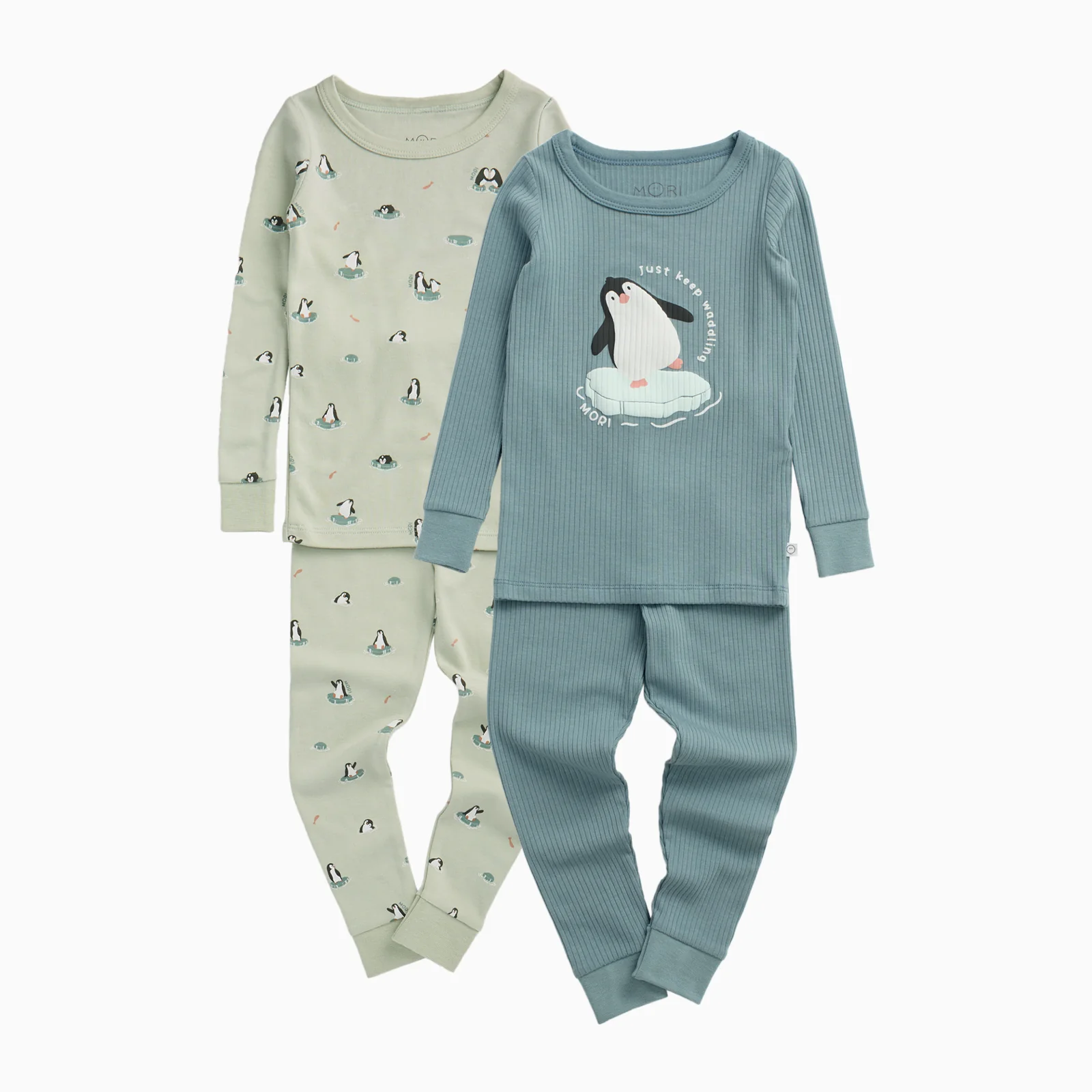 Penguin & Ribbed Pyjamas 2 Pack