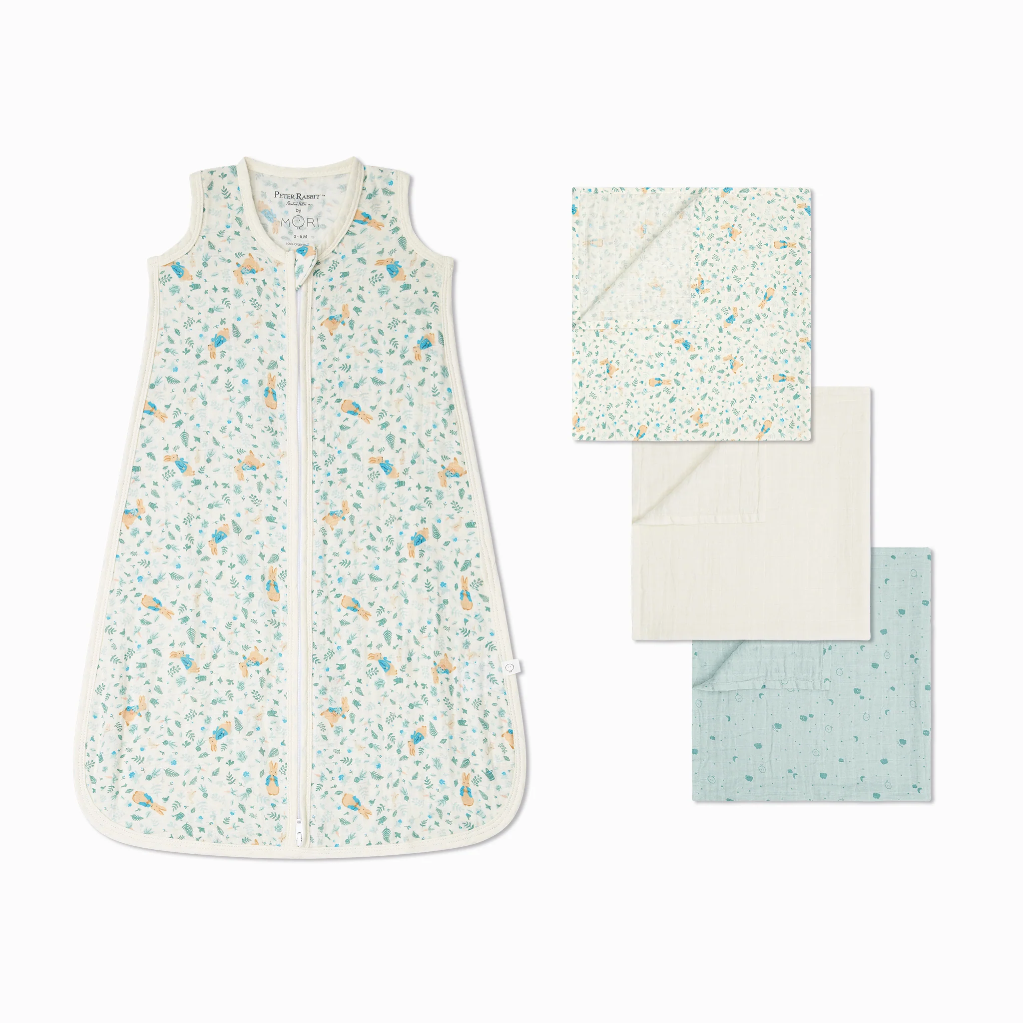 Peter Rabbit Muslin Summer Sleeping Bag 0.5 TOG & 3 Pack Muslins Set - Image 3