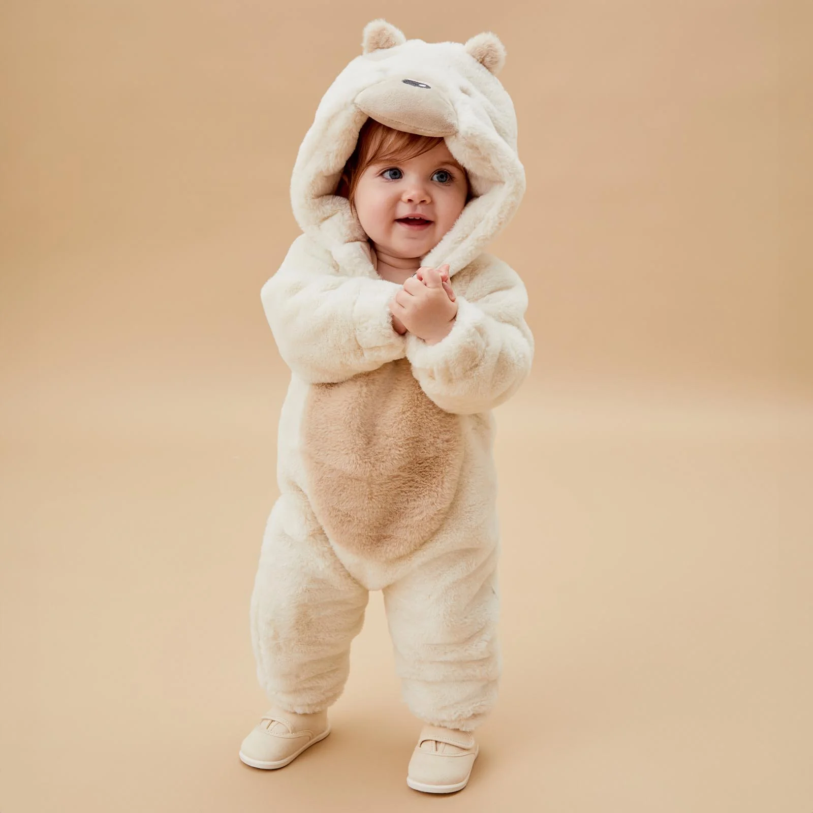 Polar Bear Faux Fur Pramsuit - Image 3