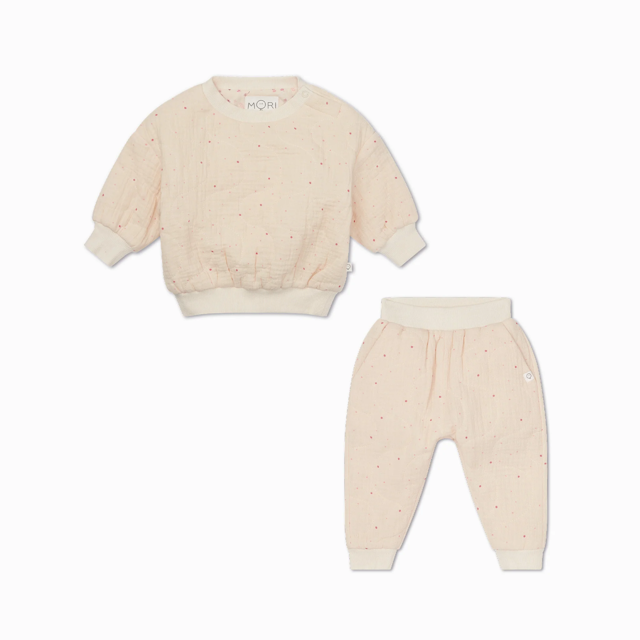 Polka Dot Quilted Sweatshirt & Joggers Outfit - Image 2