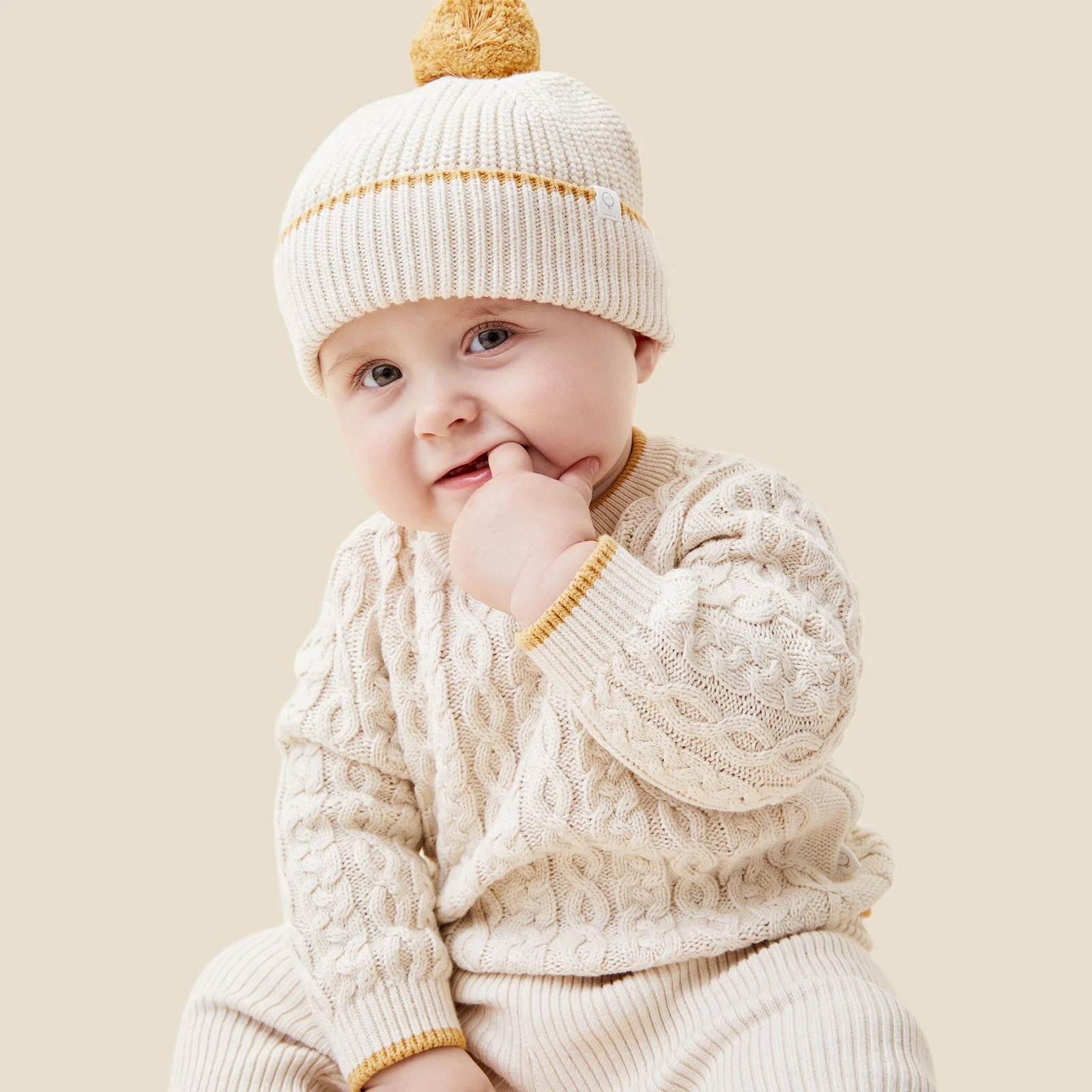 Pompom Knitted Beanie - Image 3