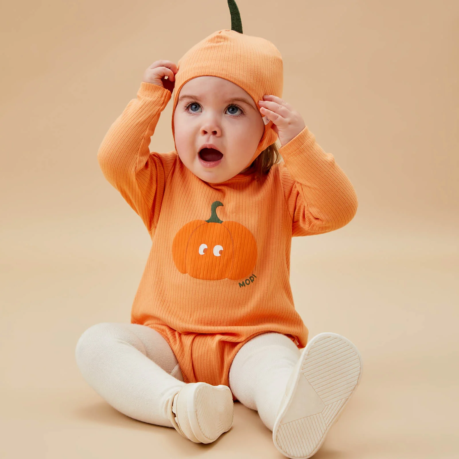 Pumpkin Ribbed Bloomer Bodysuit - Image 3