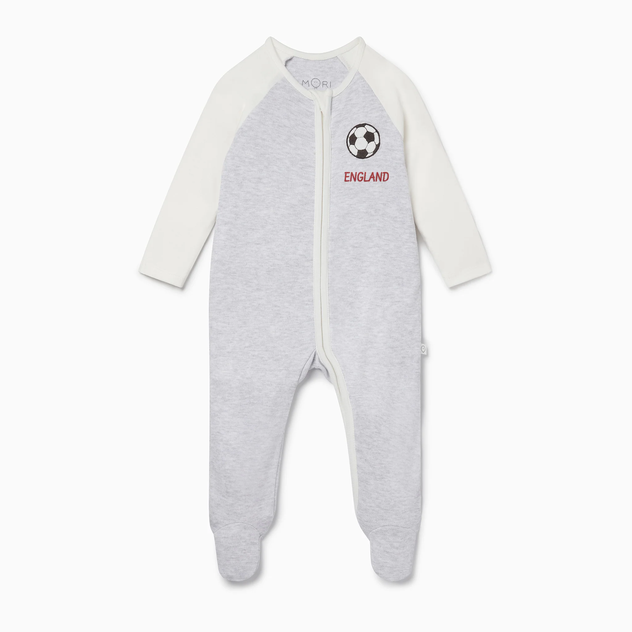 Raglan Football Zip-Up Sleepsuit - Image 3