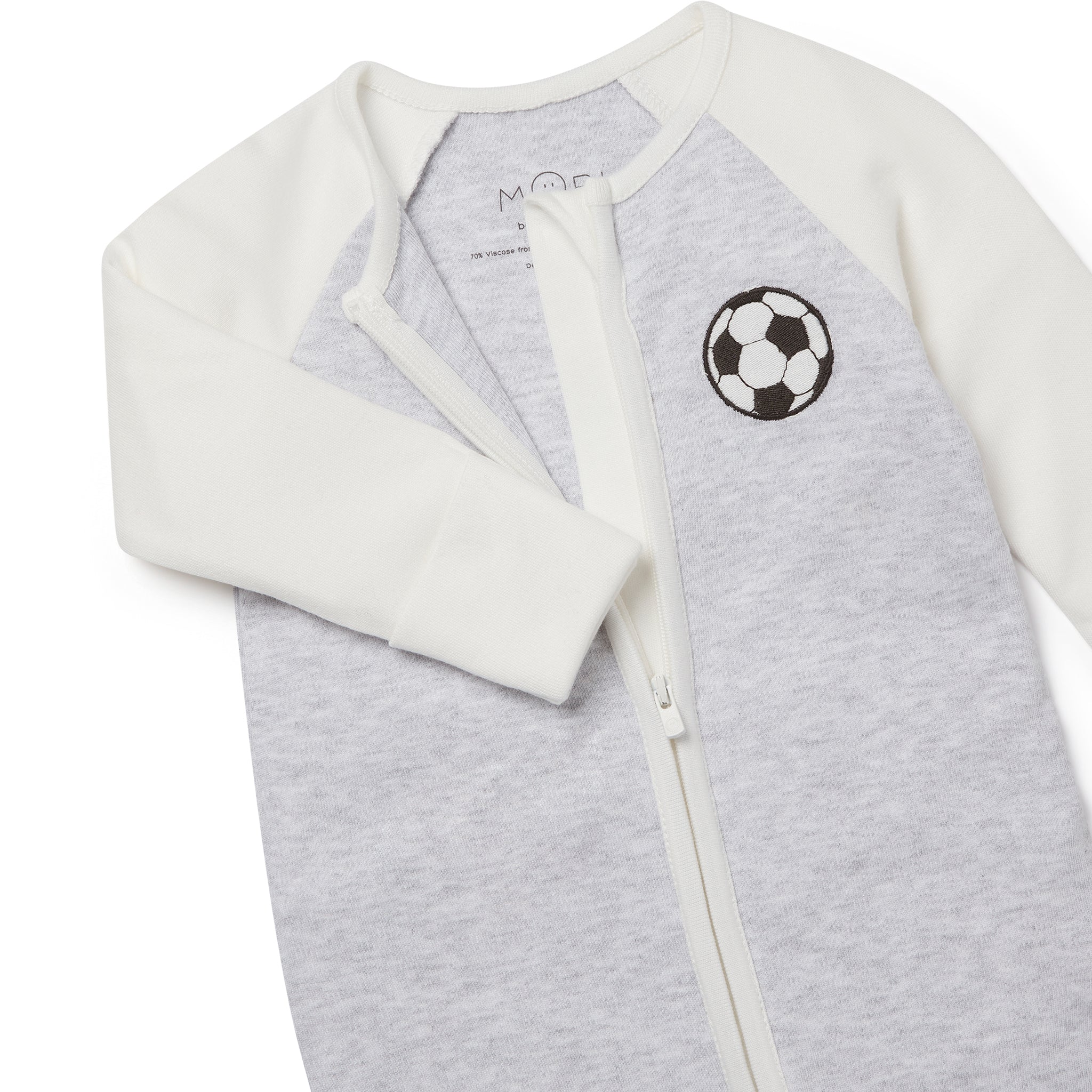Raglan Football Zip-Up Sleepsuit - Image 6