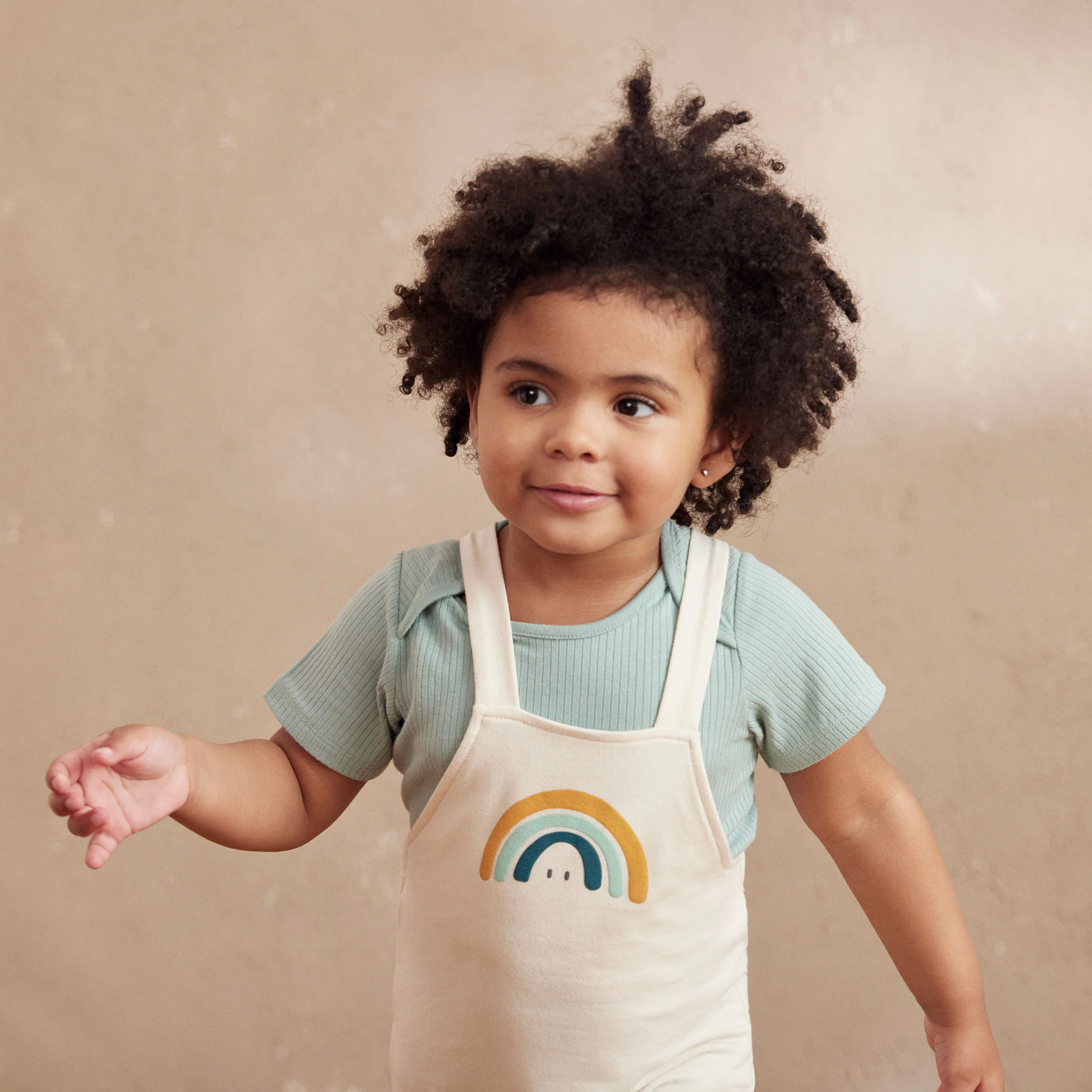 Rainbow Print Dungarees