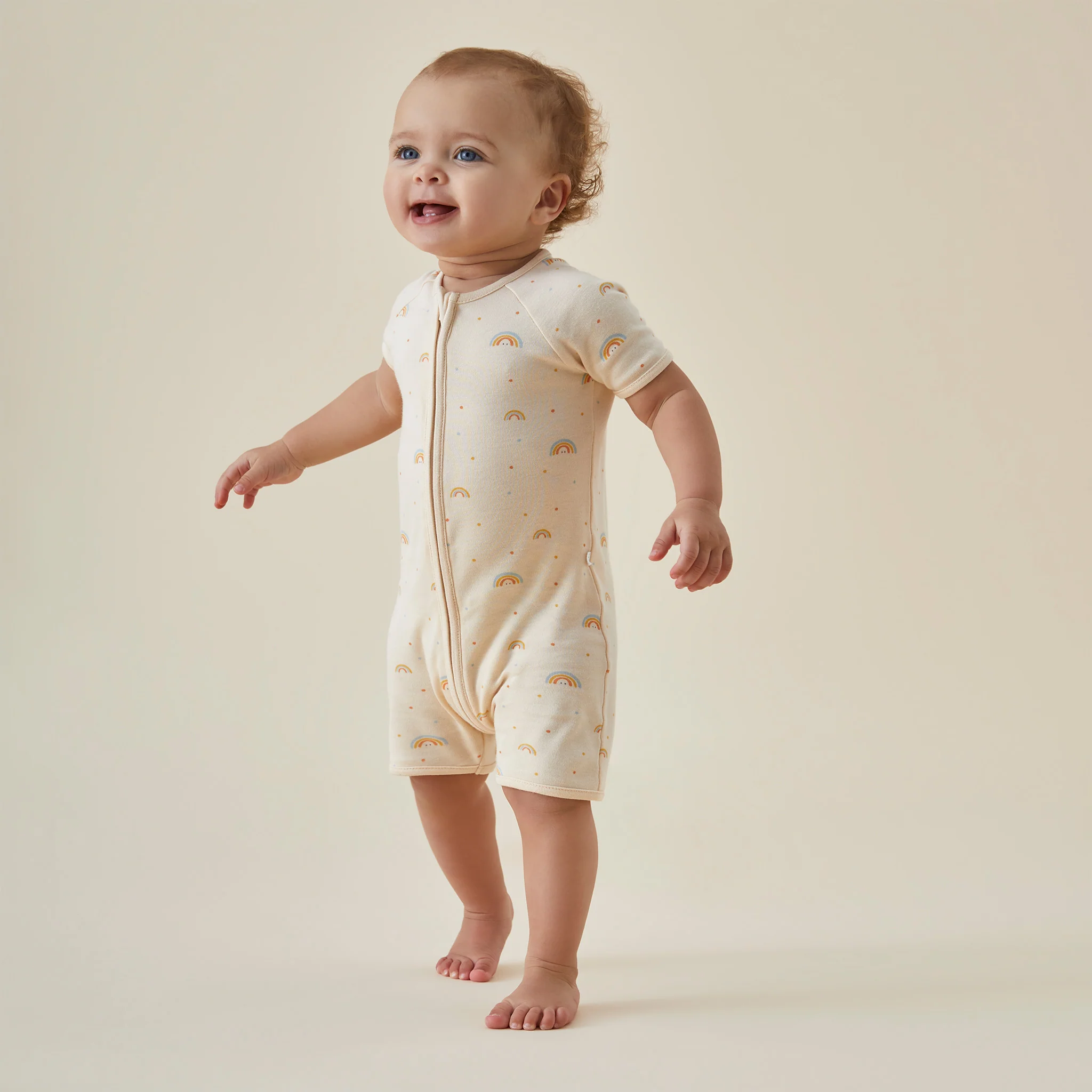 Rainbow Print Zip Summer Sleepsuit