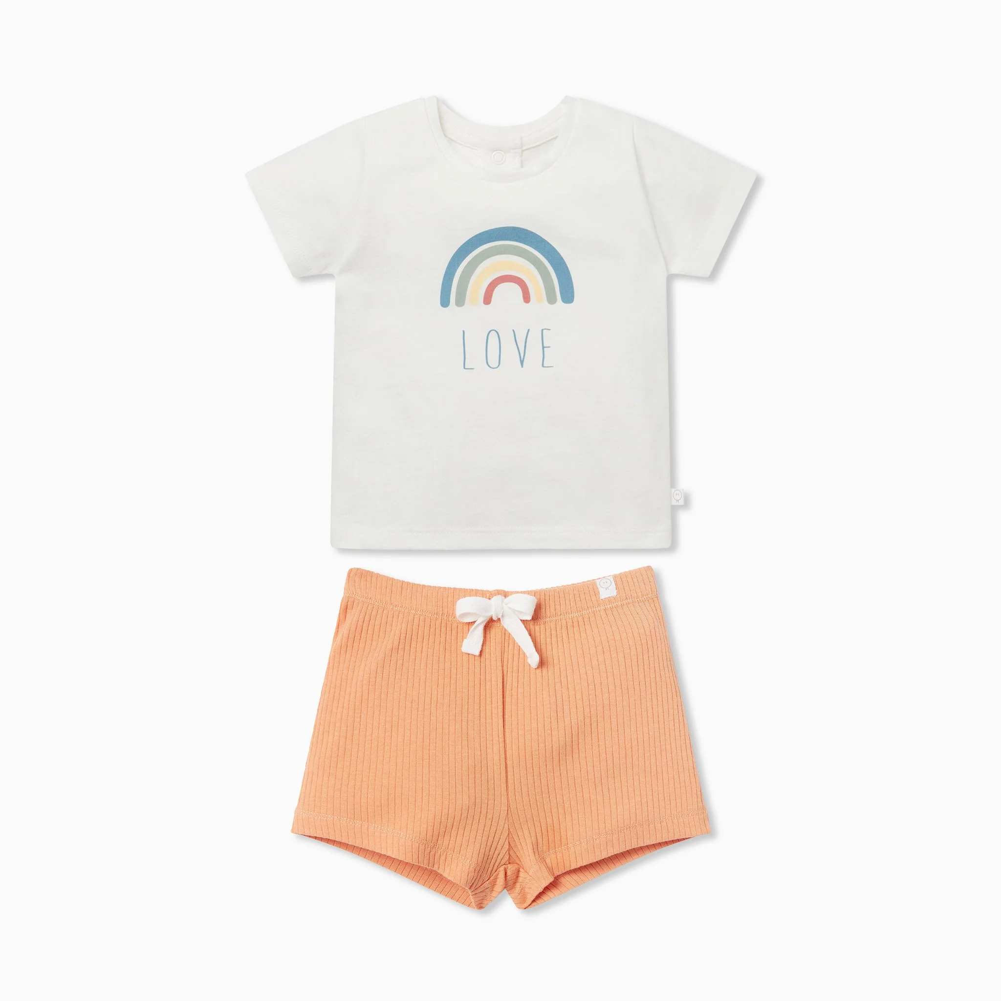 Rainbow Short Sleeve T-Shirt & Ribbed Shorts Outfit