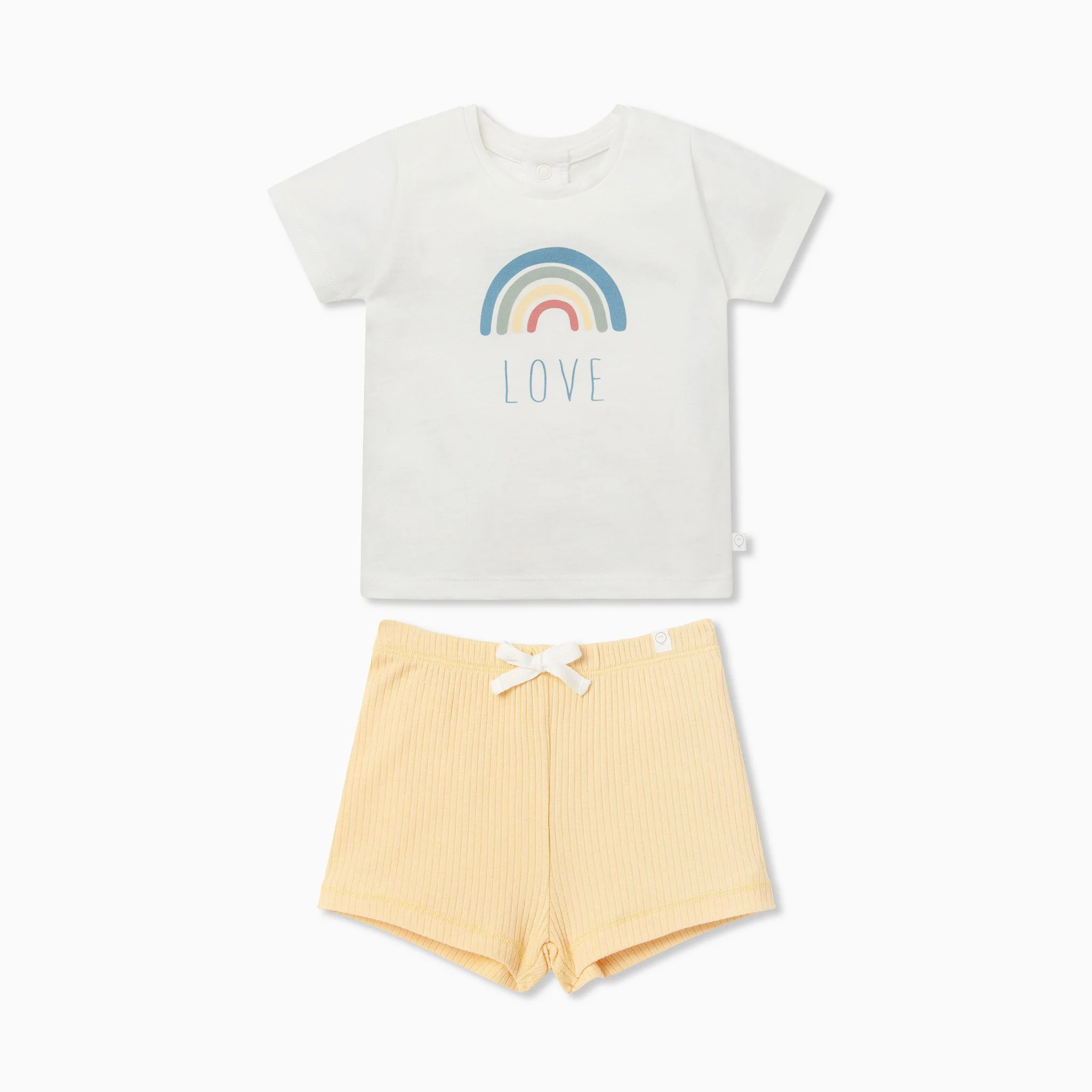 Rainbow Short Sleeve T-Shirt & Ribbed Shorts Outfit - Image 2
