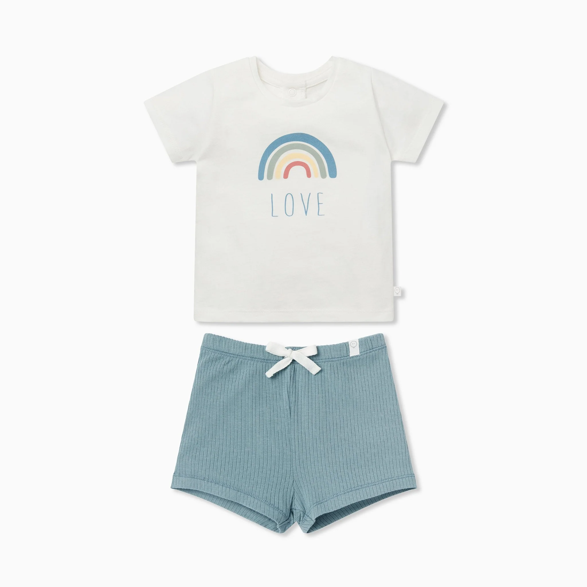Rainbow Short Sleeve T-Shirt & Ribbed Shorts Outfit - Image 5