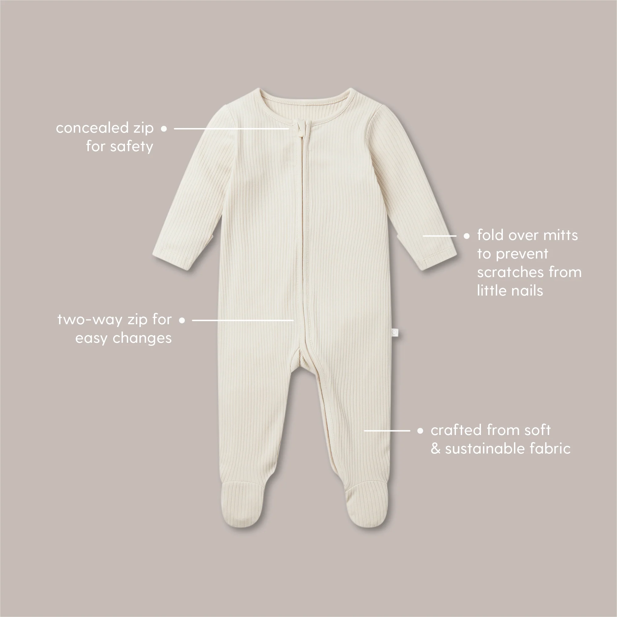Rainbow Zip Sleepsuit 4 Pack - Image 5