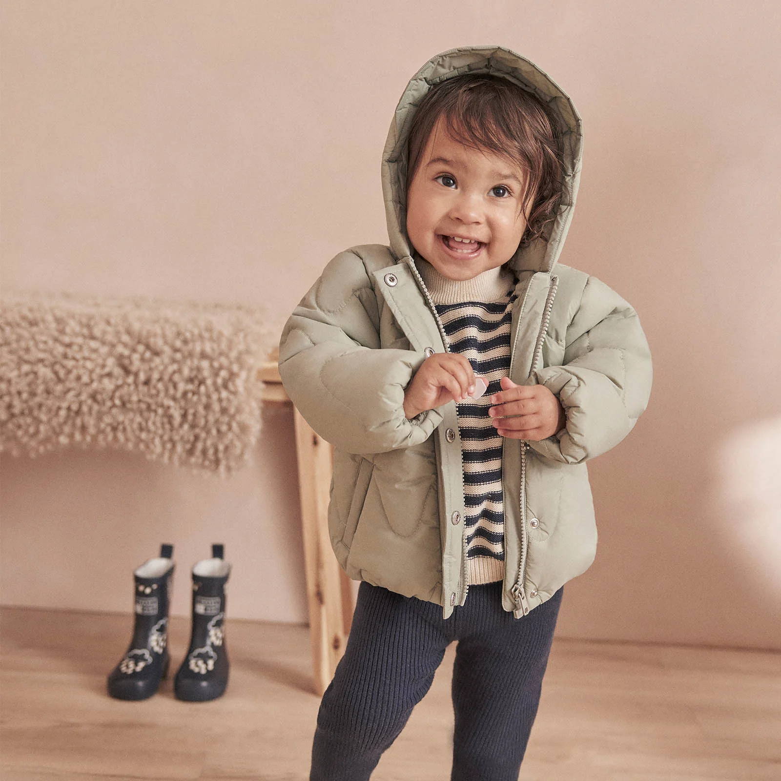 Recycled Waterproof Wavy Padded Coat - Image 12