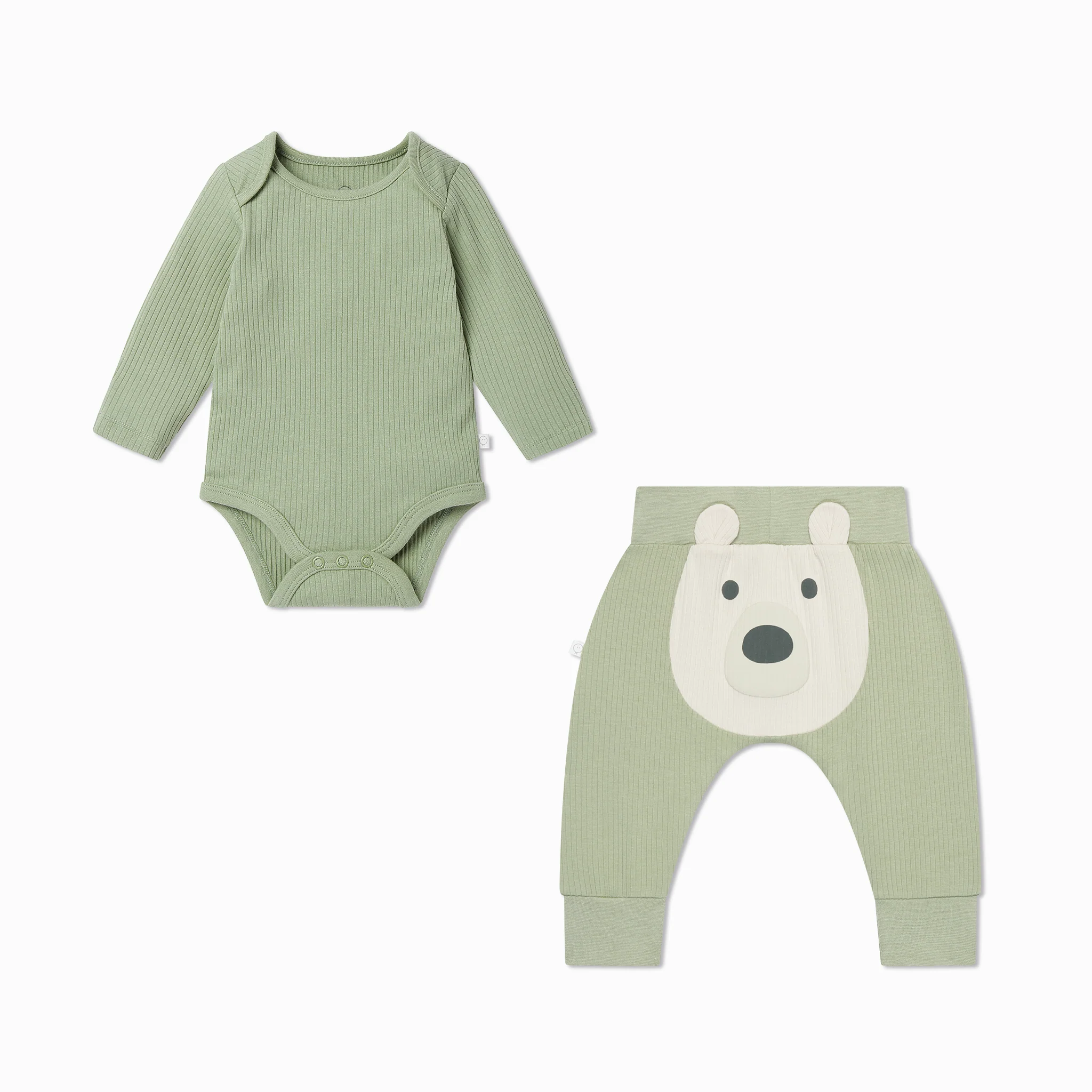 Ribbed Bodysuit & Polar Bear Joggers Outfit - Image 2
