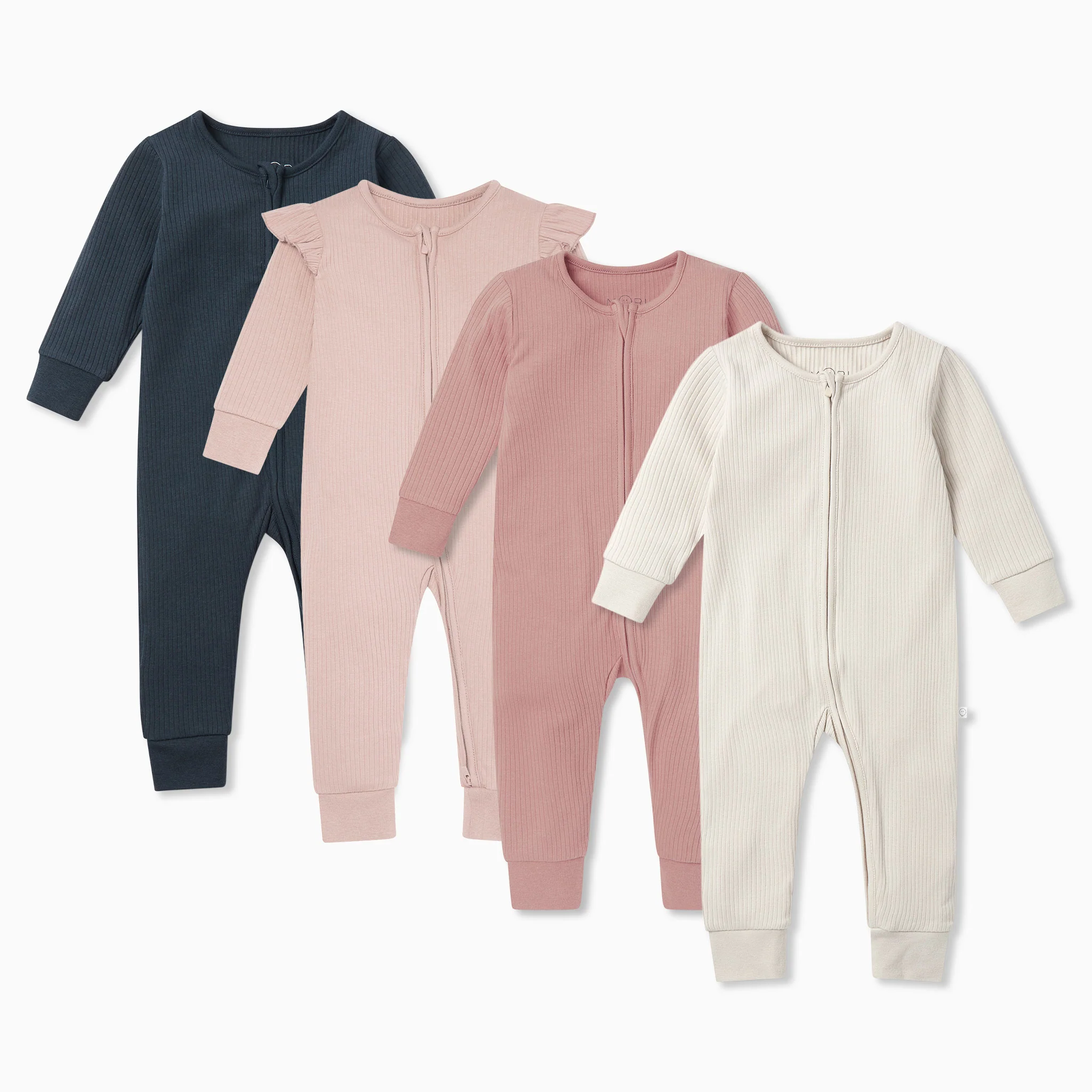 Ribbed Clever Zip Sleepsuit 4 Pack - Image 12