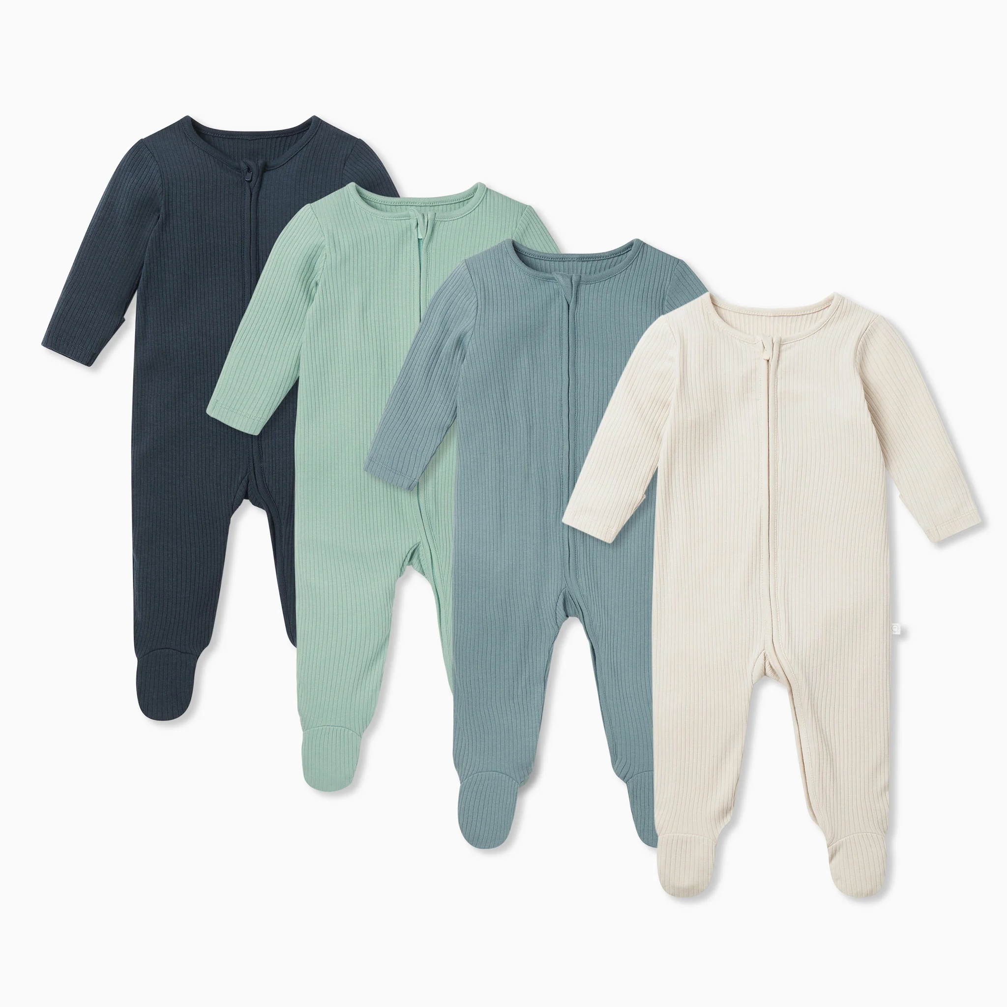 Ribbed Clever Zip Sleepsuit 4 Pack - Image 2