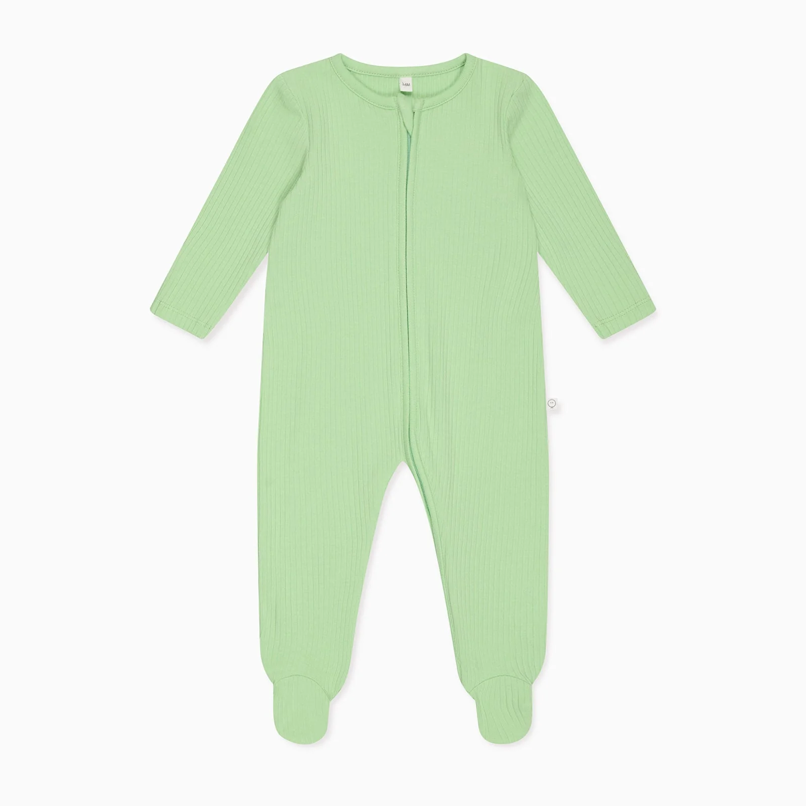 Ribbed Clever Zip Sleepsuit - Lime - Image 2