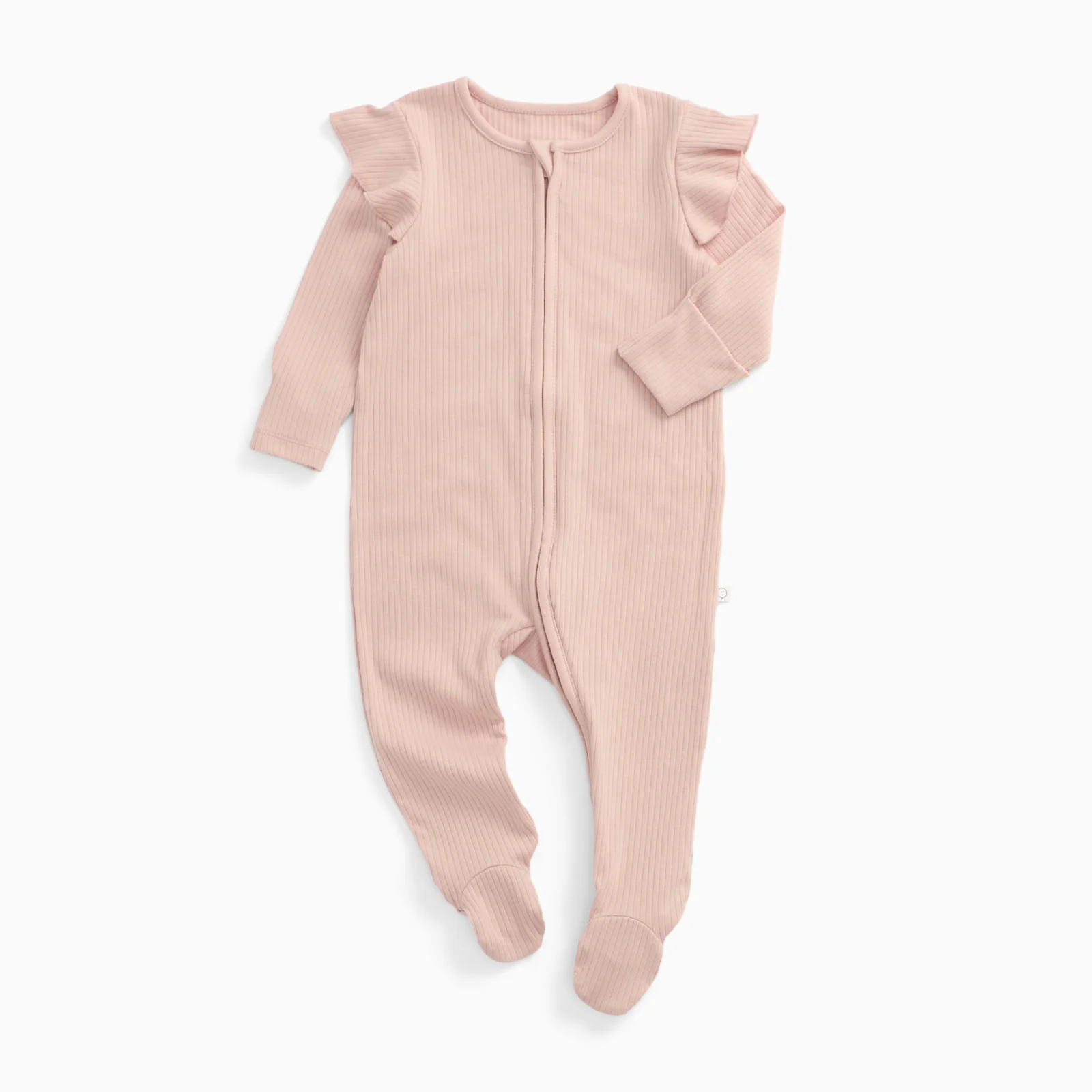 Ribbed Frilled Clever Zip Sleepsuit - Image 2
