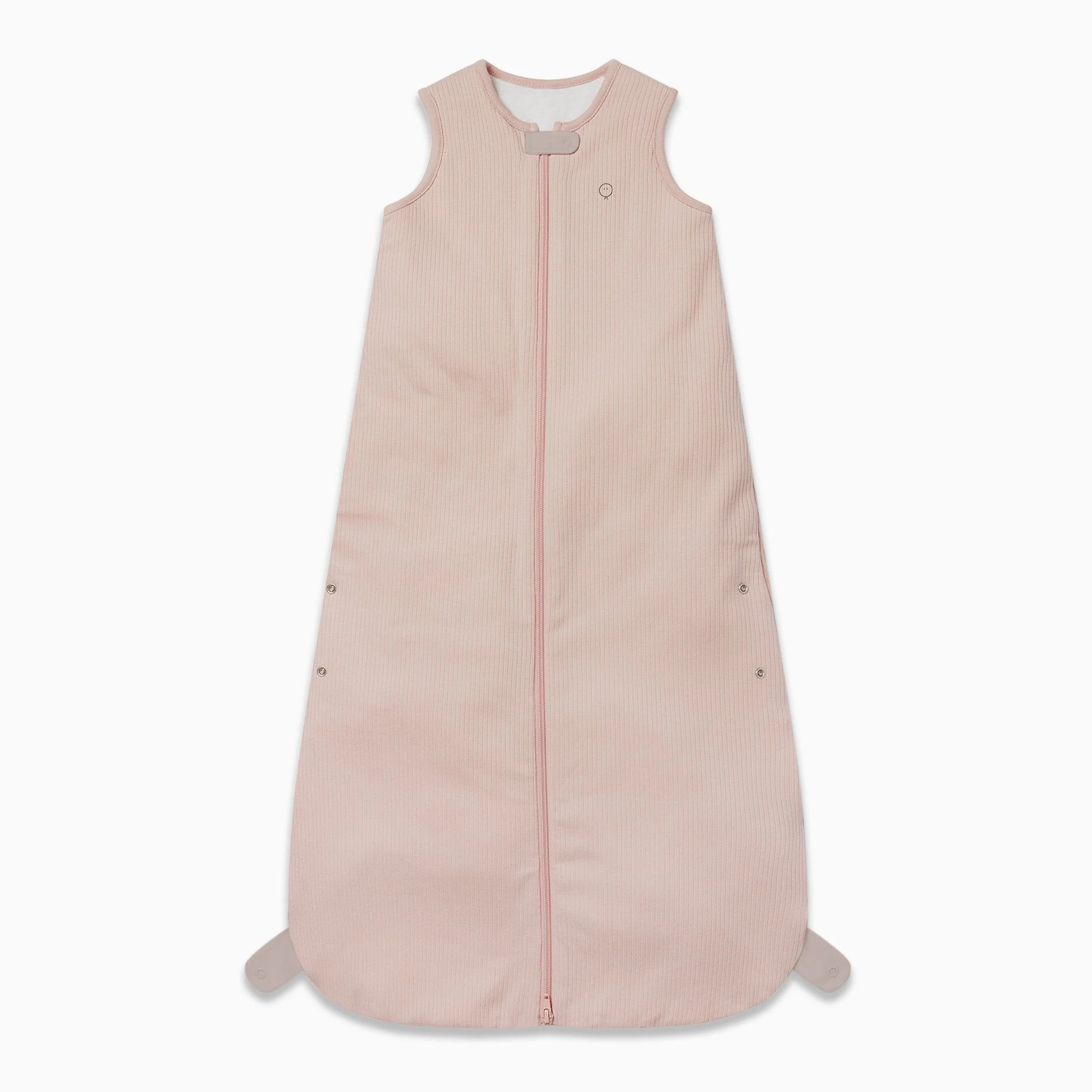 Ribbed Front Opening Sleeping Bag 2.5 TOG - Blush - Image 4